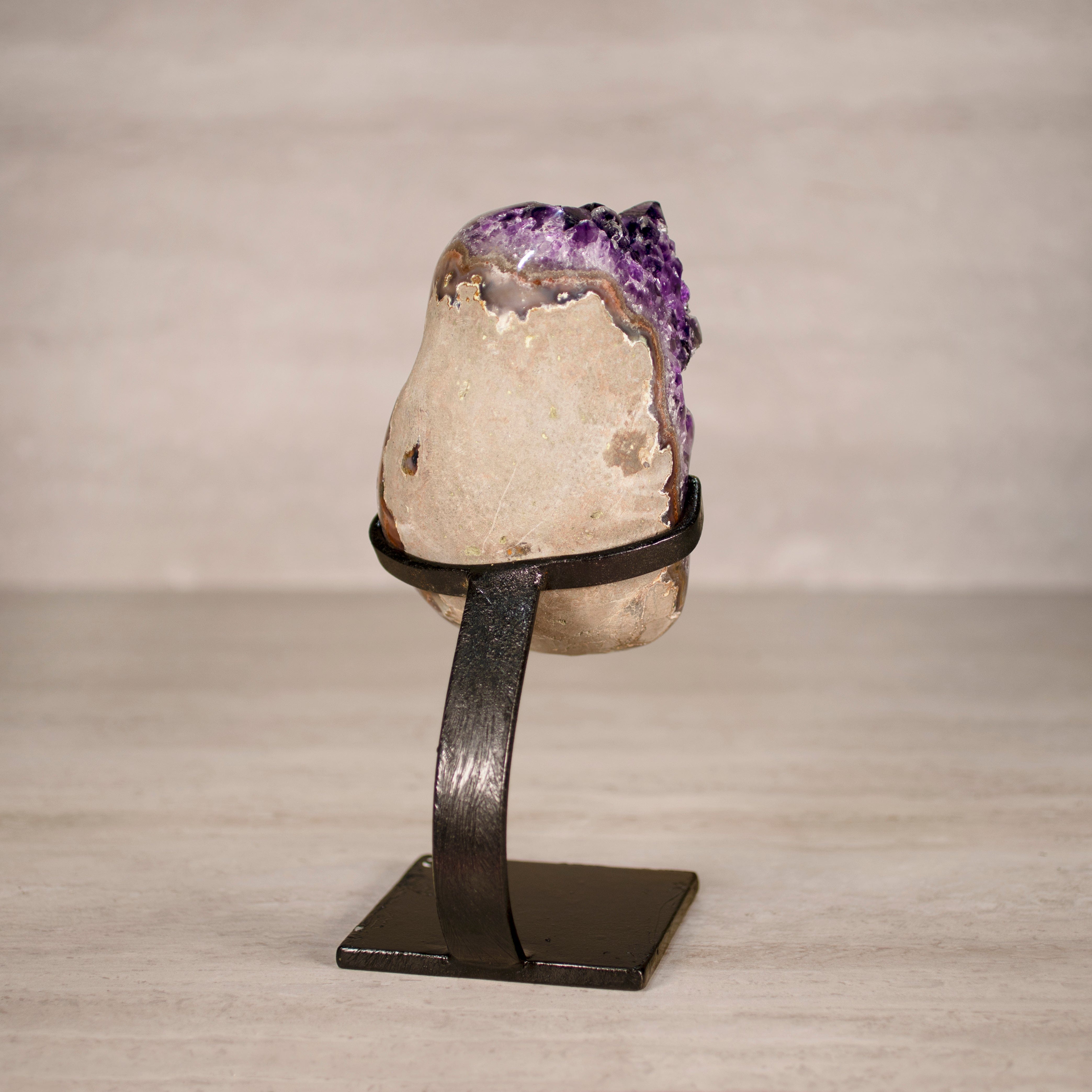 Kalifano Amethyst Amethyst Geode on Custom Stand from Uruguay - 10.5 in / 6.5 lbs UAG2900.019