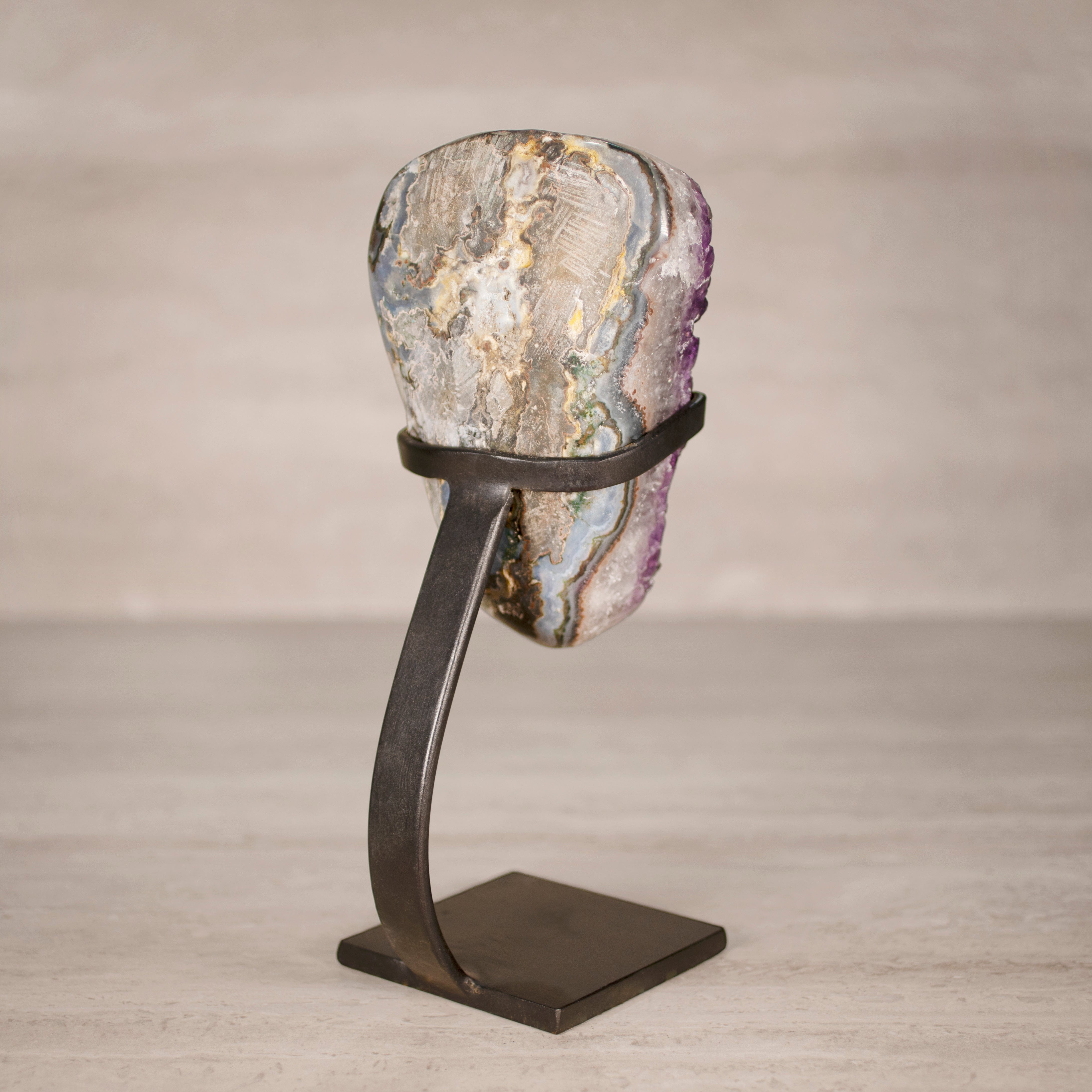 Kalifano Amethyst Amethyst Geode on Custom Stand from Uruguay - 11.5 in / 7.5 lbs UAG3400.015