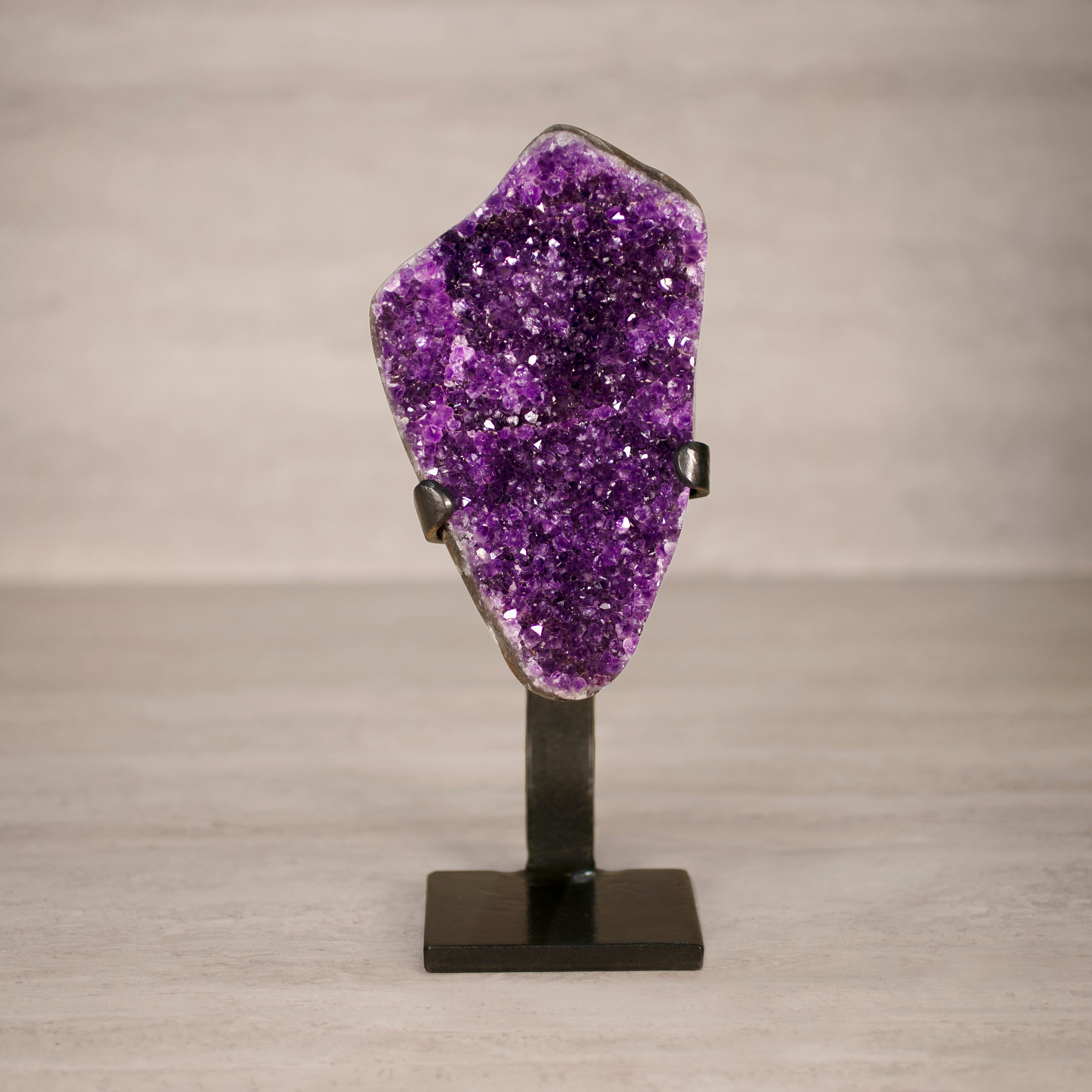Kalifano Amethyst Amethyst Geode on Custom Stand from Uruguay - 11 in / 5 lbs UAG2200.020