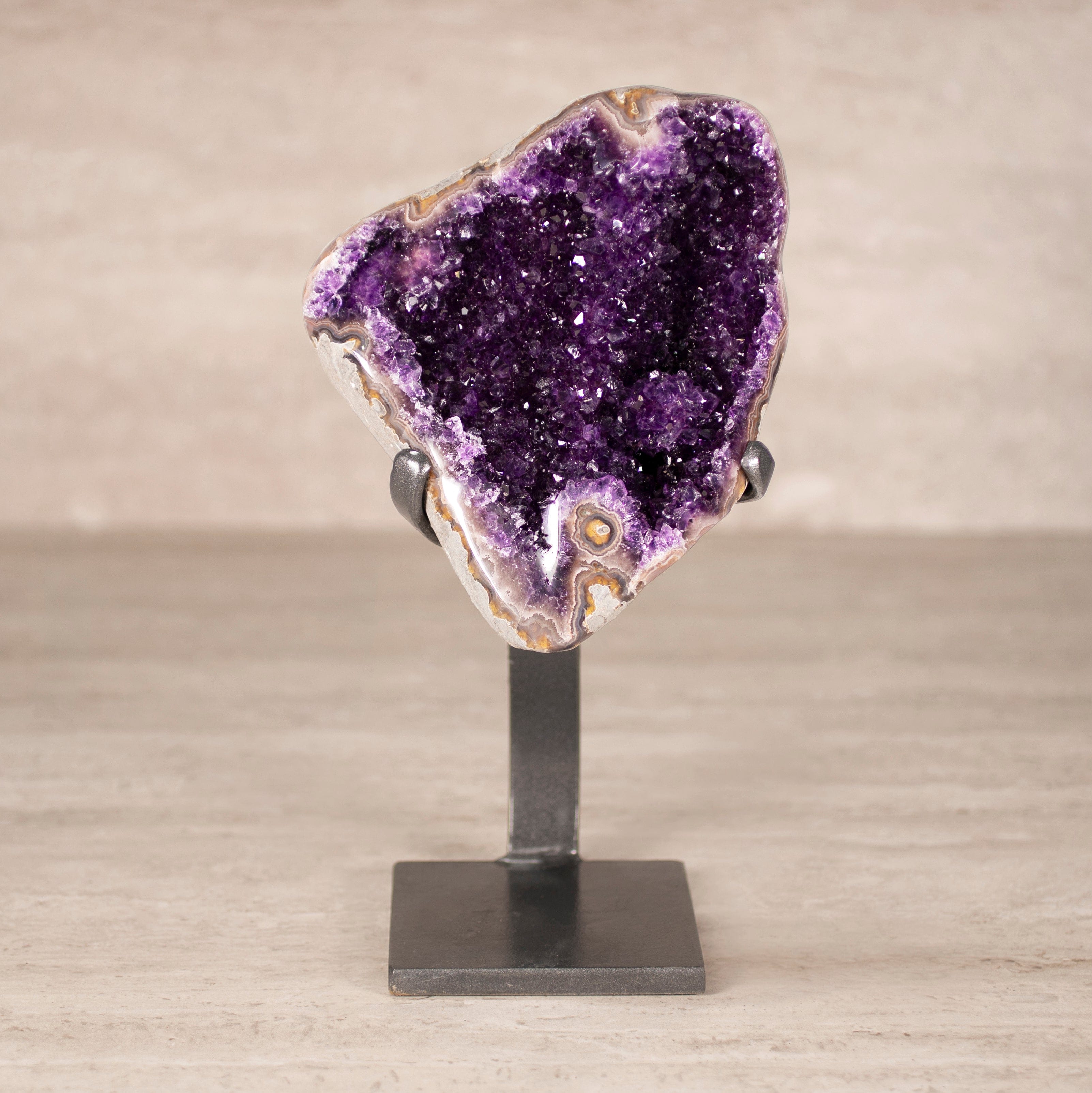 Kalifano Amethyst Amethyst Geode on Custom Stand from Uruguay - 12 in / 6.5 lbs UAG1600.020