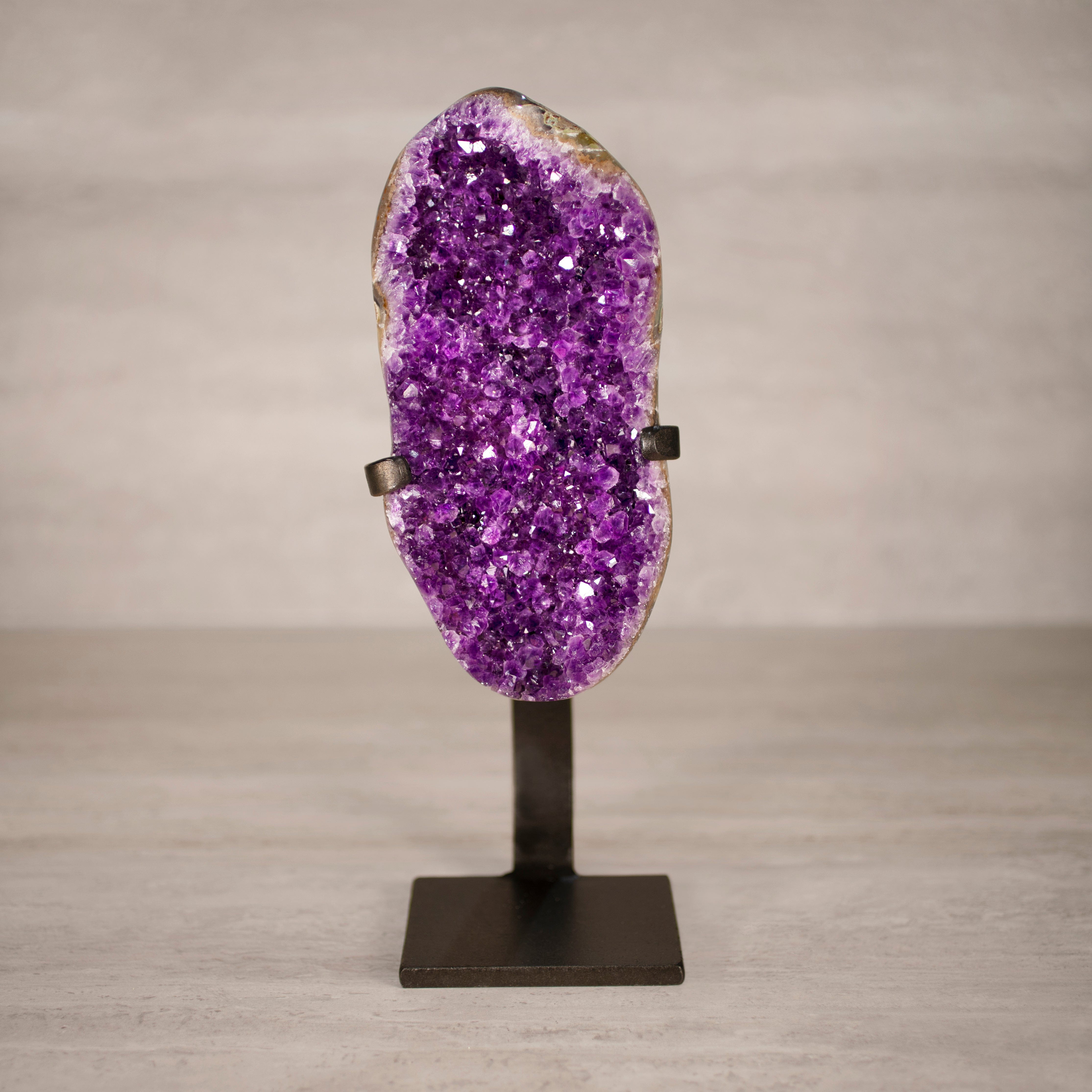 Kalifano Amethyst Amethyst Geode on Custom Stand from Uruguay - 13 in / 6 lbs UAG2800.013