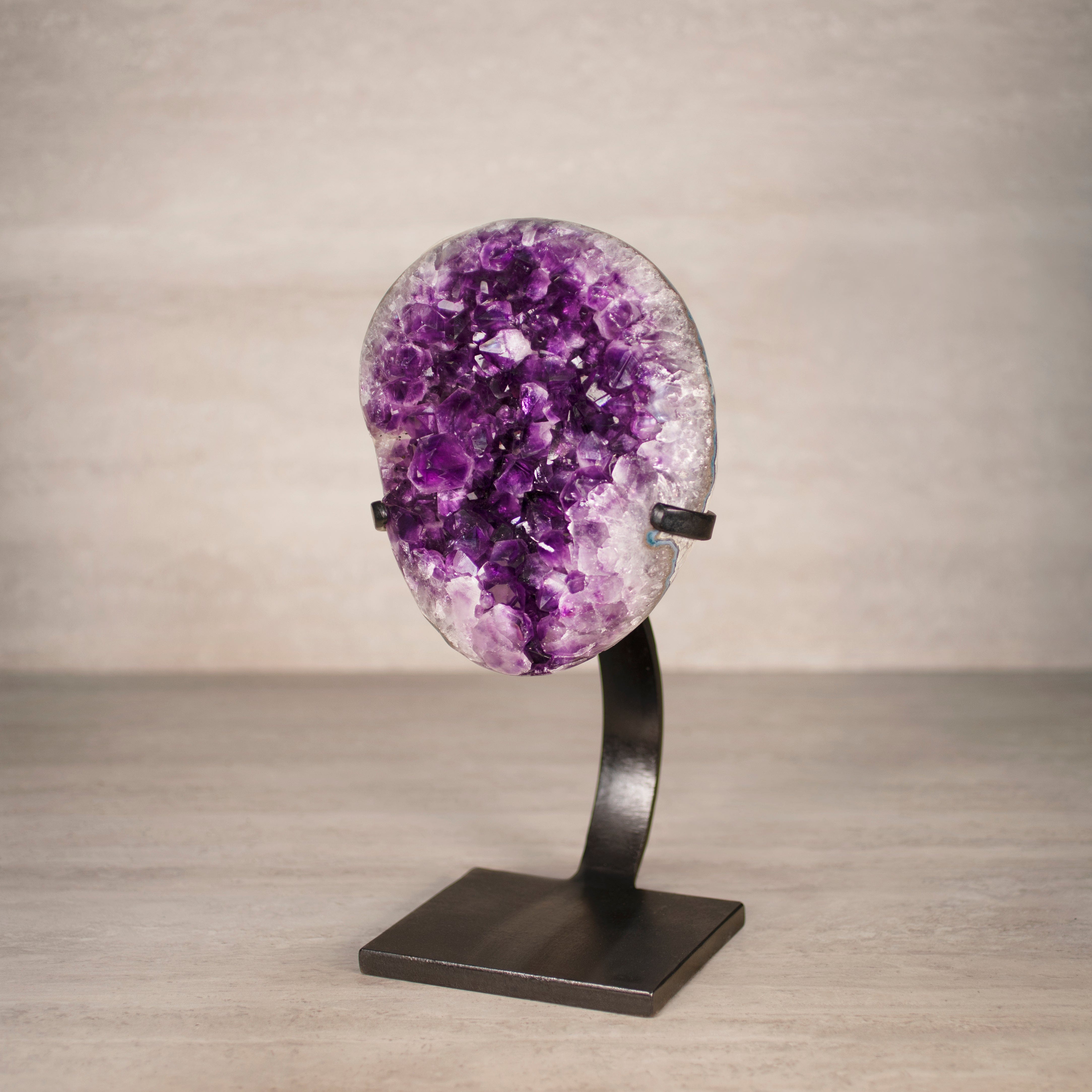 Kalifano Amethyst Amethyst Geode on Custom Stand from Uruguay - 14 in / 12.5 lbs UAG5700.002