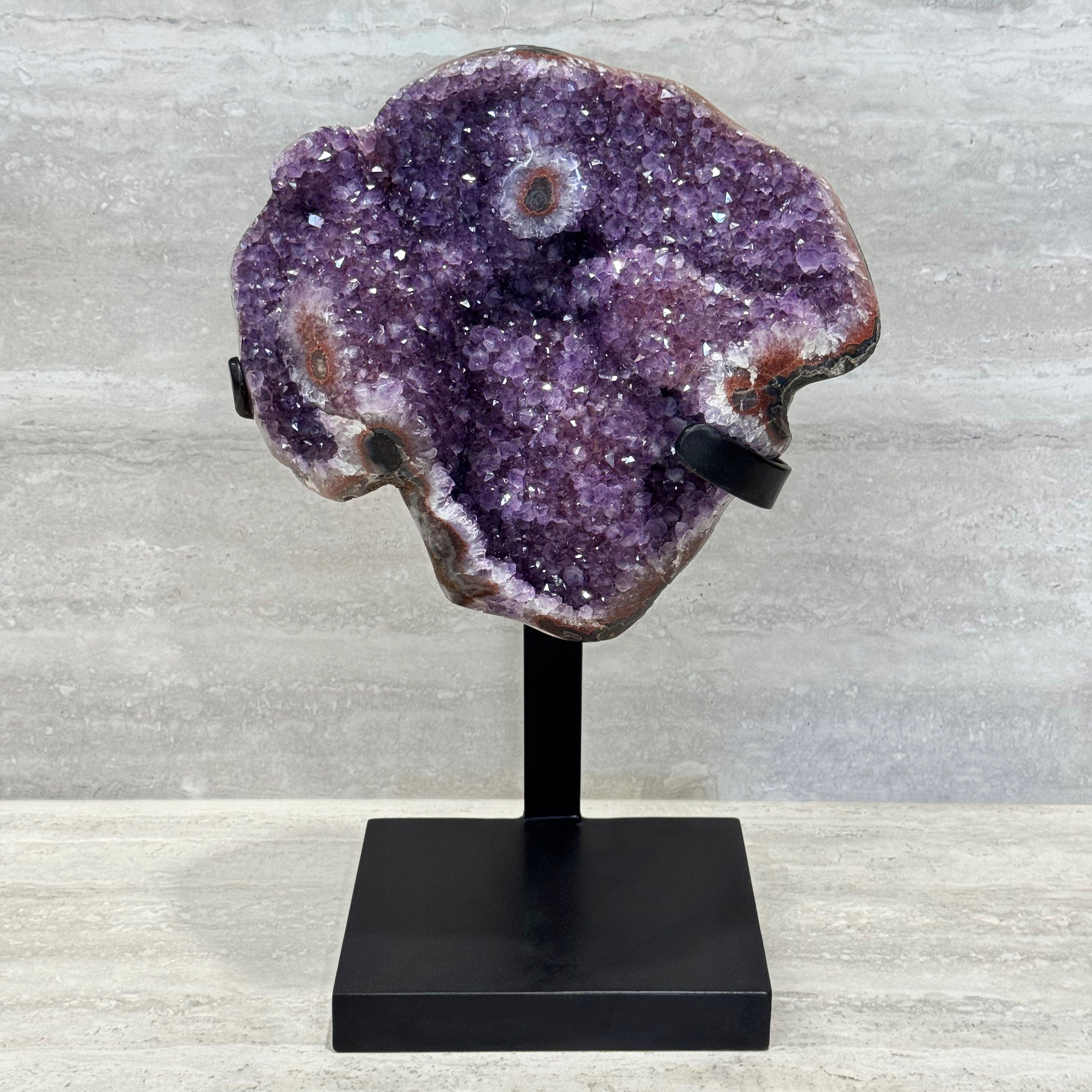 Kalifano Amethyst Amethyst Geode on Custom Stand from Uruguay - 21 in / 46 lbs UAG14000.005