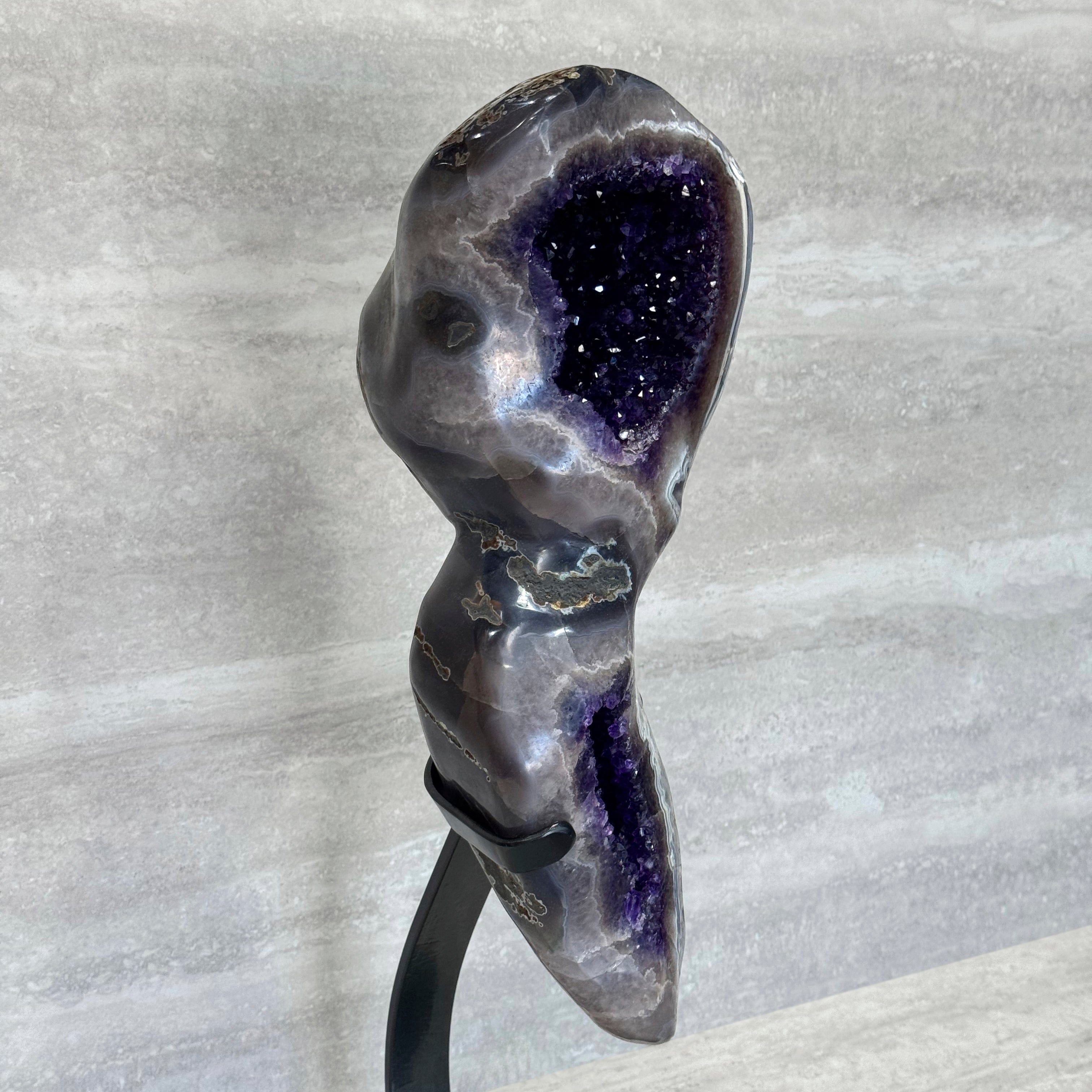 Kalifano Amethyst Amethyst Geode on Custom Stand from Uruguay - 26 in / 31 lbs UAG14000.004