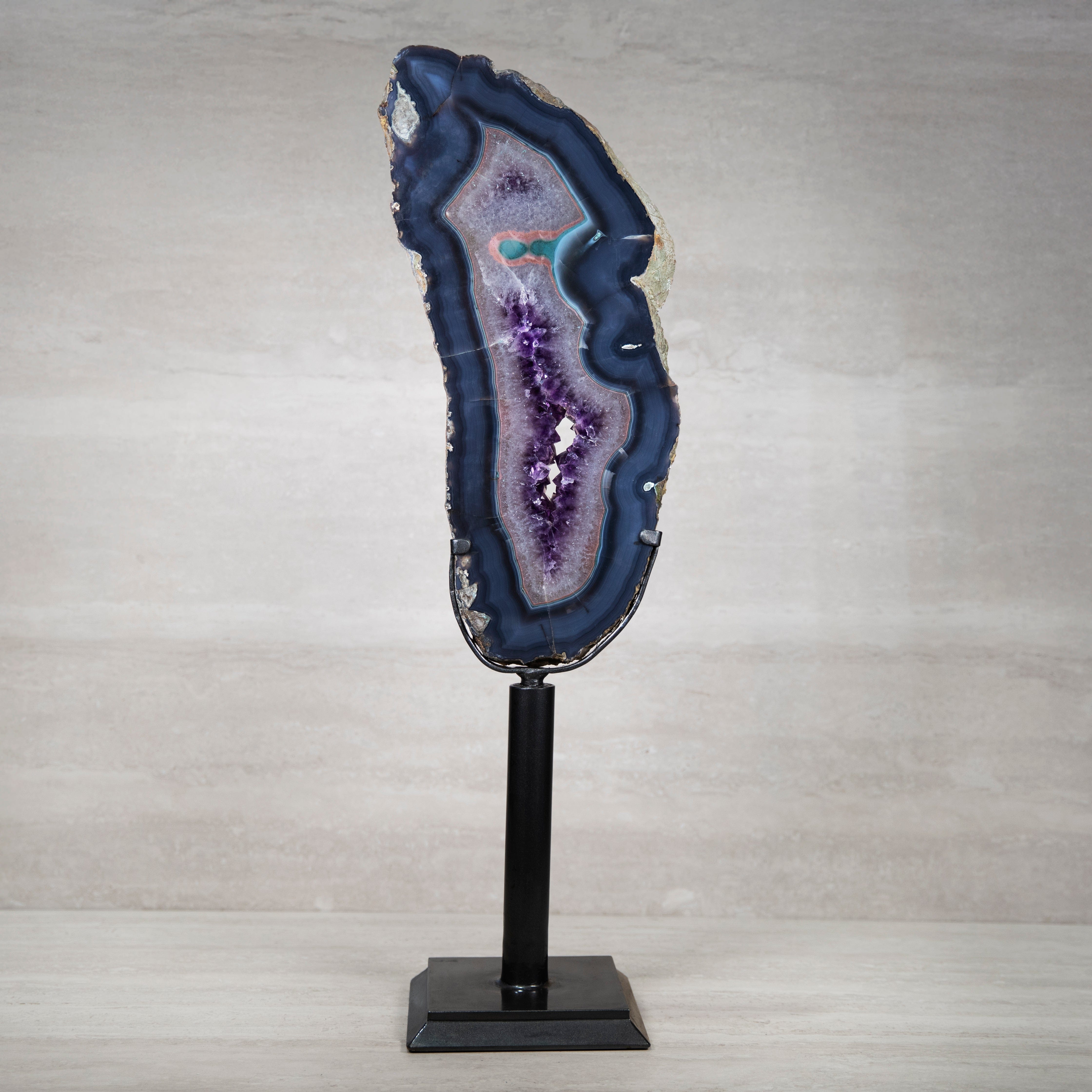 Kalifano Amethyst Amethyst Geode on Custom Stand from Uruguay - 32 in / 22 lbs UAG20000.009