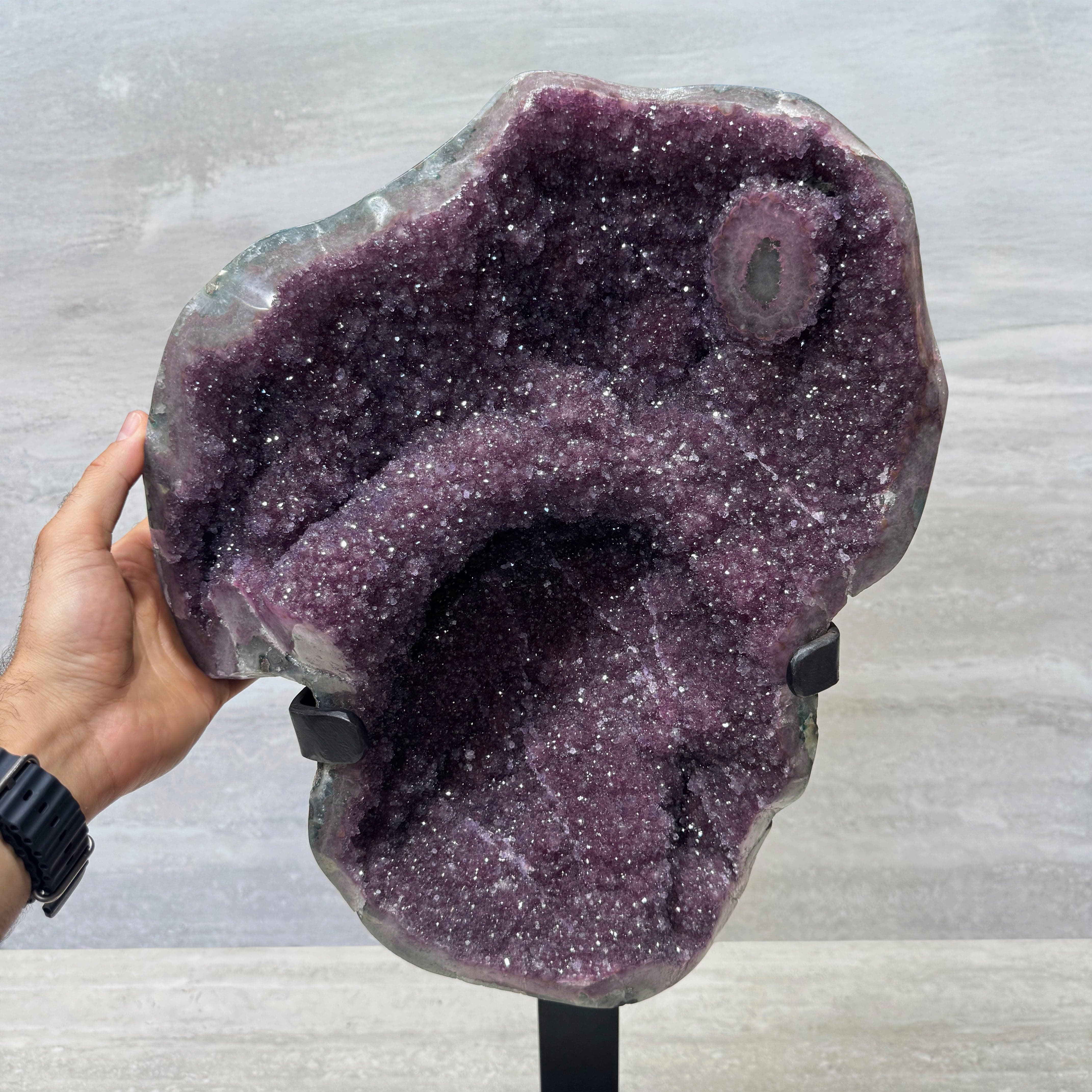 Kalifano Amethyst Amethyst Geode on Custom Stand from Uruguay - 33 in / 49 lbs UAG18000.007