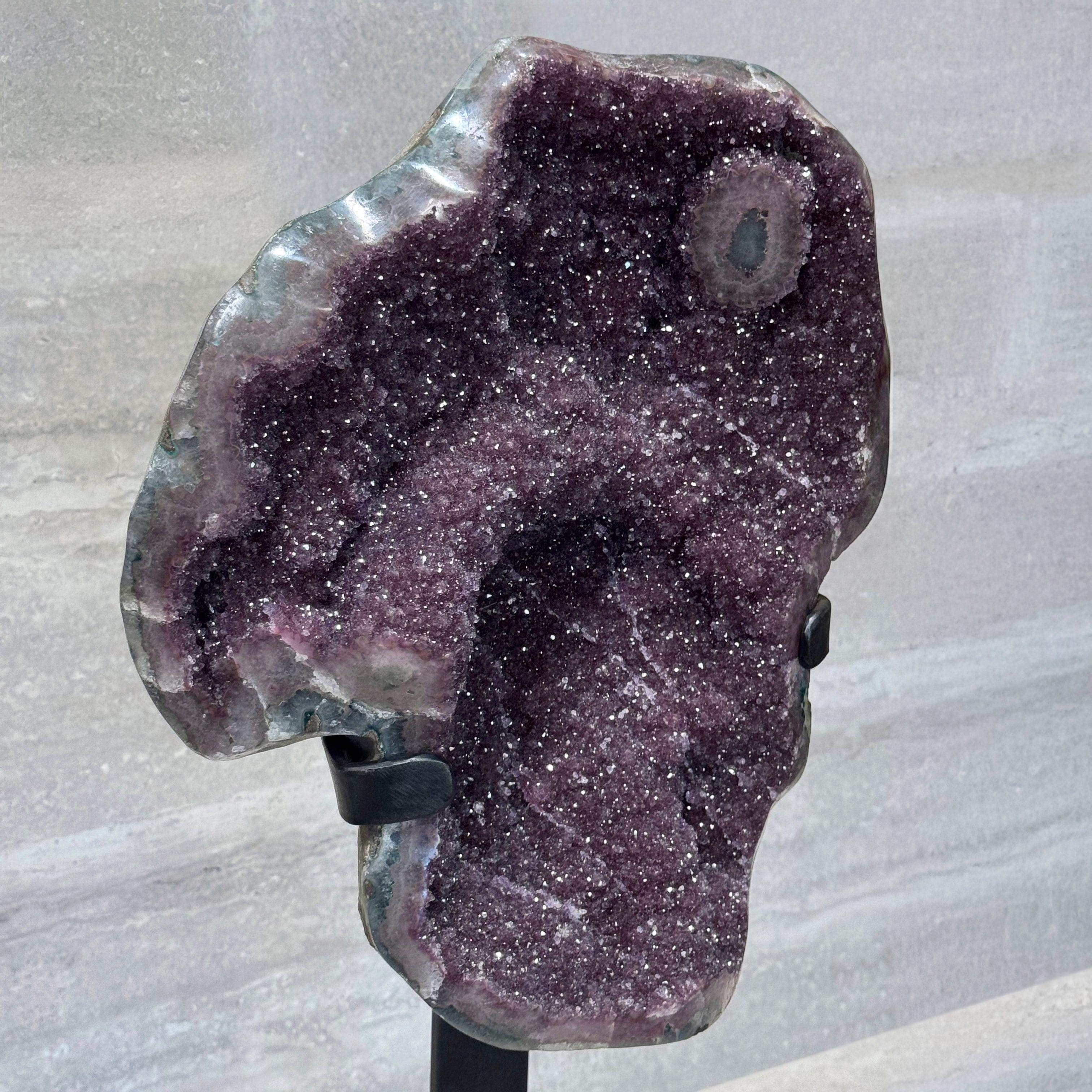 Kalifano Amethyst Amethyst Geode on Custom Stand from Uruguay - 33 in / 49 lbs UAG18000.007