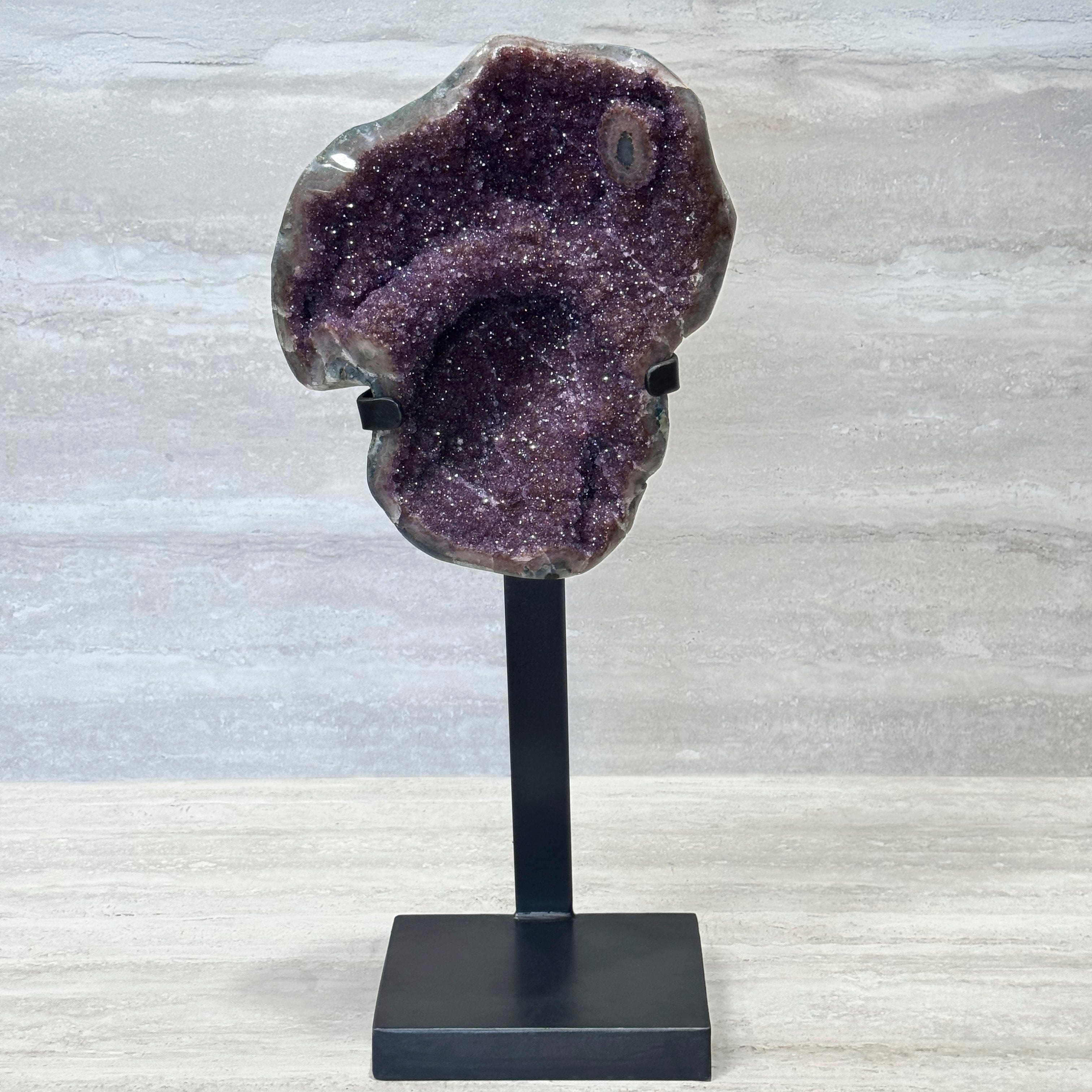 Kalifano Amethyst Amethyst Geode on Custom Stand from Uruguay - 33 in / 49 lbs UAG18000.007