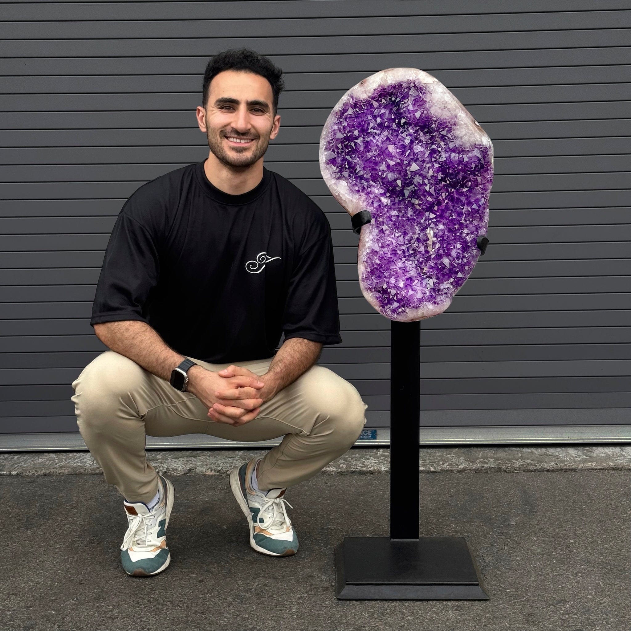 Kalifano Amethyst Amethyst Geode on Custom Stand from Uruguay - 47 in / 132 lbs UAG48000.006