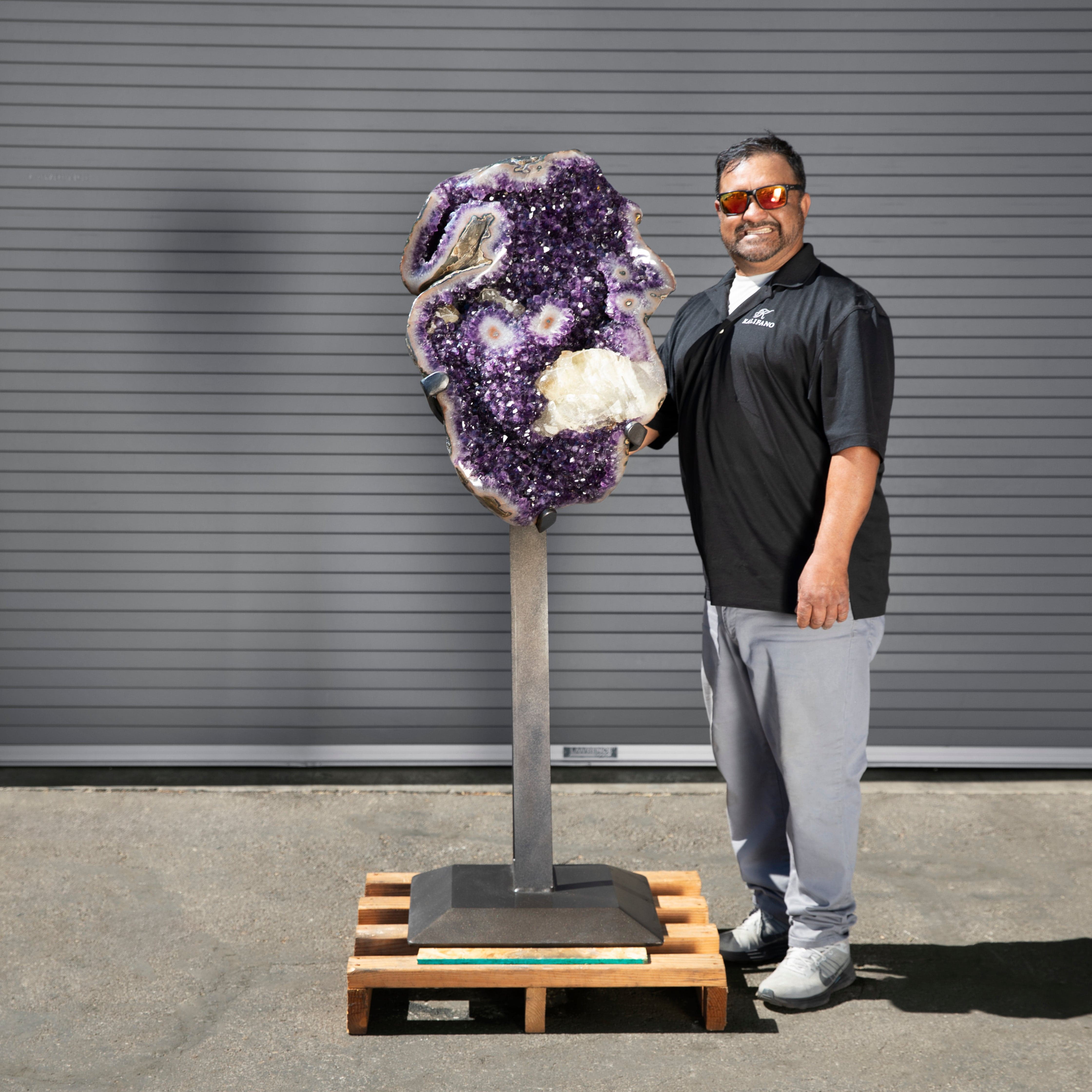 Kalifano Amethyst Amethyst Geode on Custom Stand from Uruguay - 62 in / 317 lbs UAG68000.001