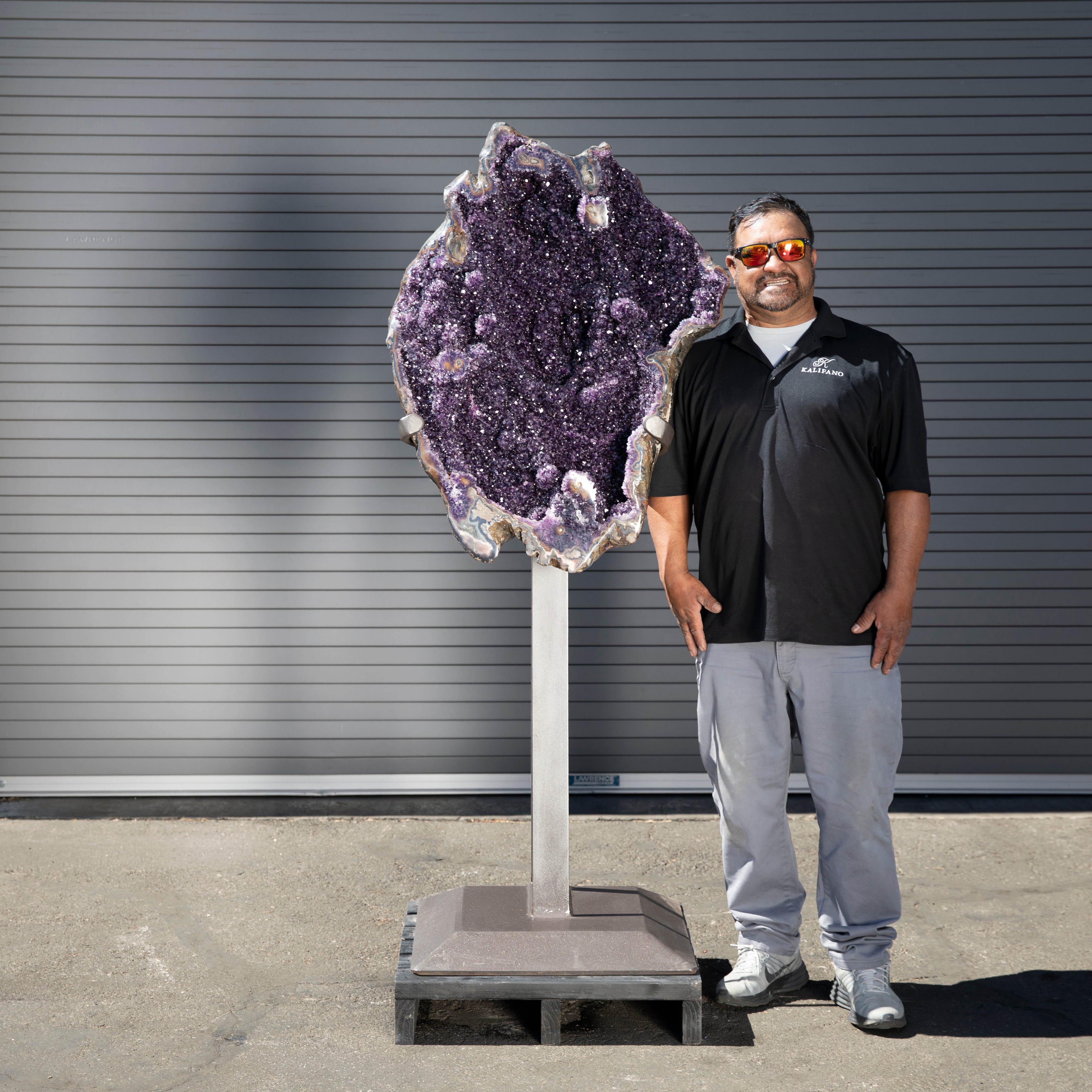Kalifano Amethyst Amethyst Geode on Custom Stand from Uruguay - 67 in / 409 lbs UAG104000.002