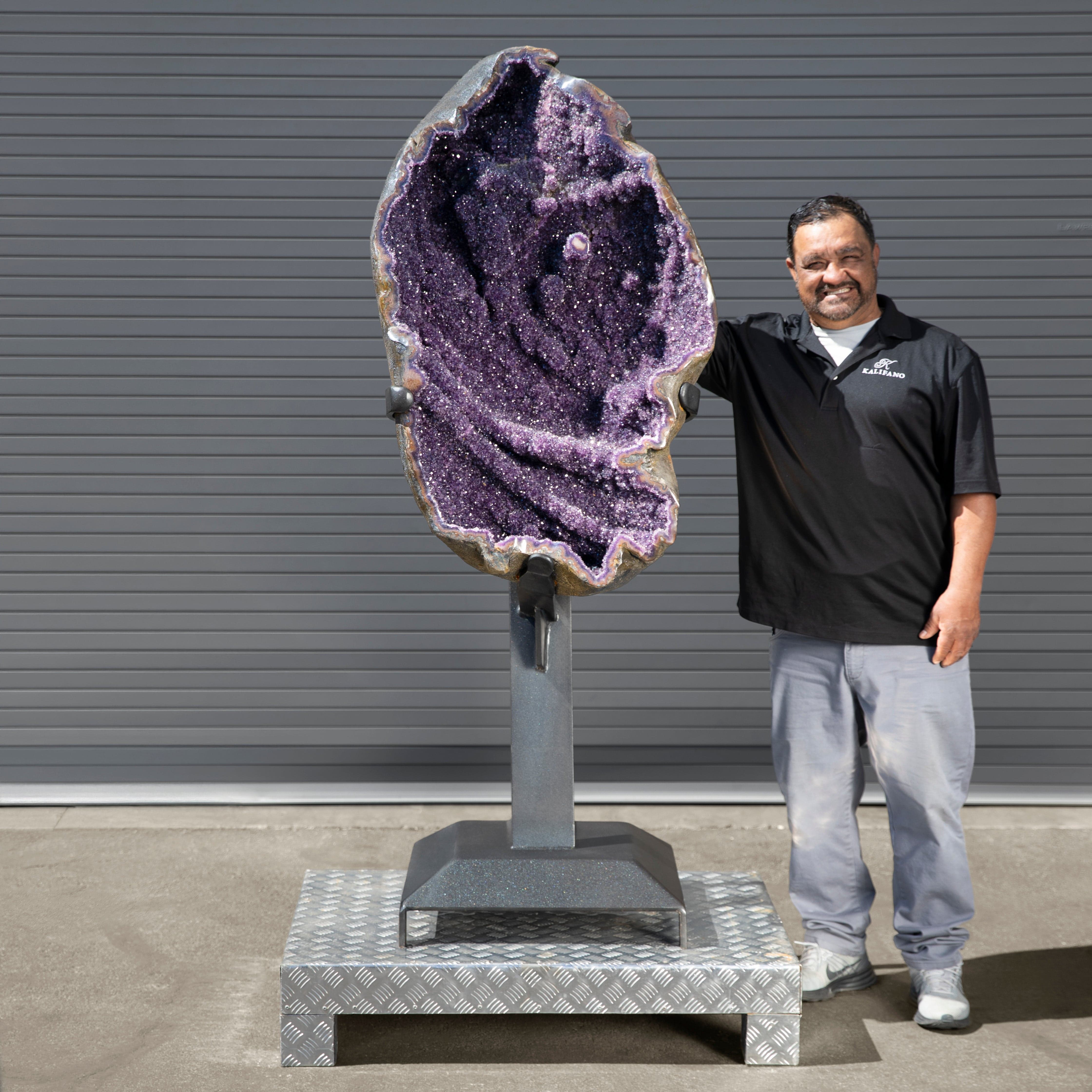 Kalifano Amethyst Amethyst Geode on Custom Stand from Uruguay - 71 in / 825 lbs UAG168000.002