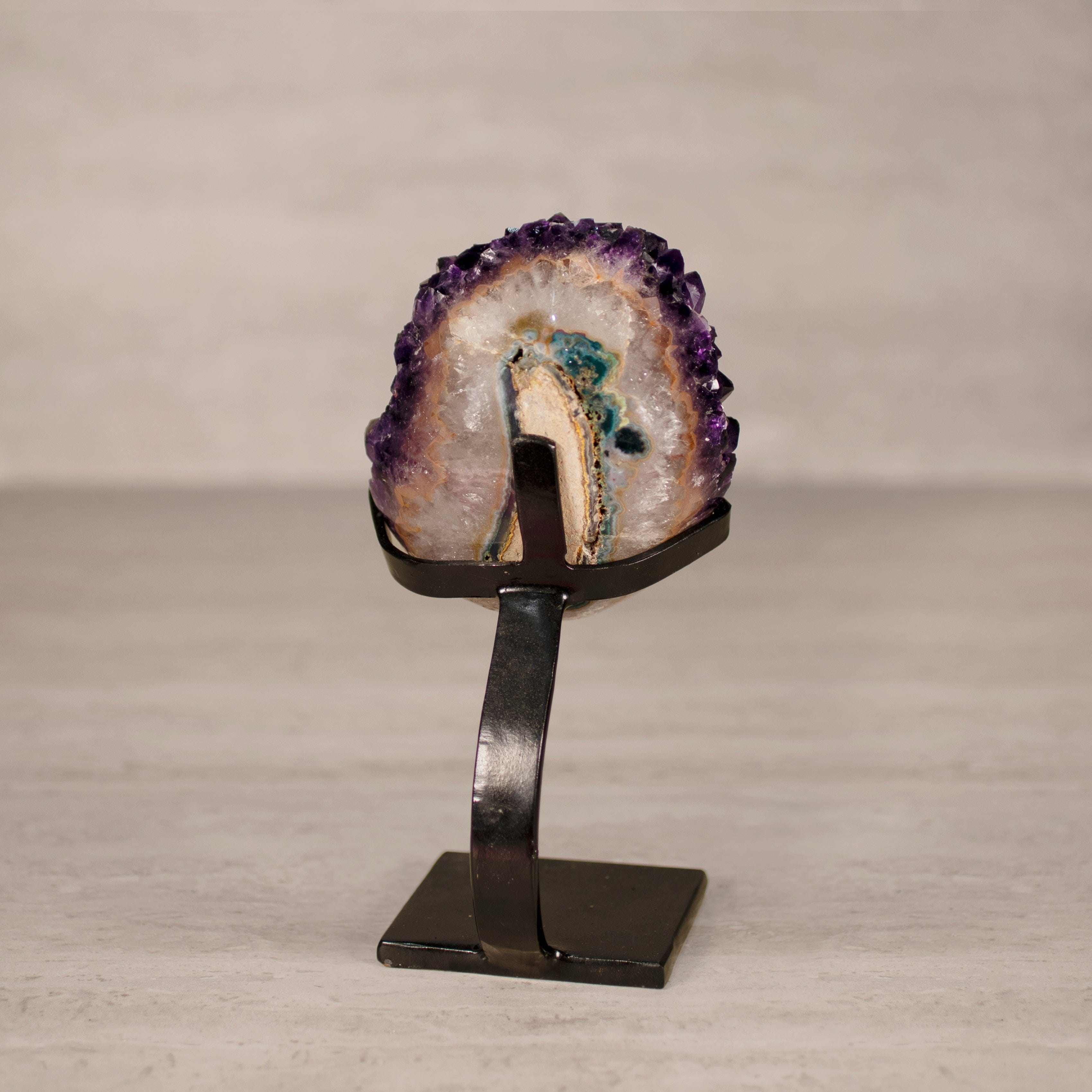 Kalifano Amethyst Amethyst Geode on Custom Stand from Uruguay - 8 in / 3.5 lbs UAG1700.026
