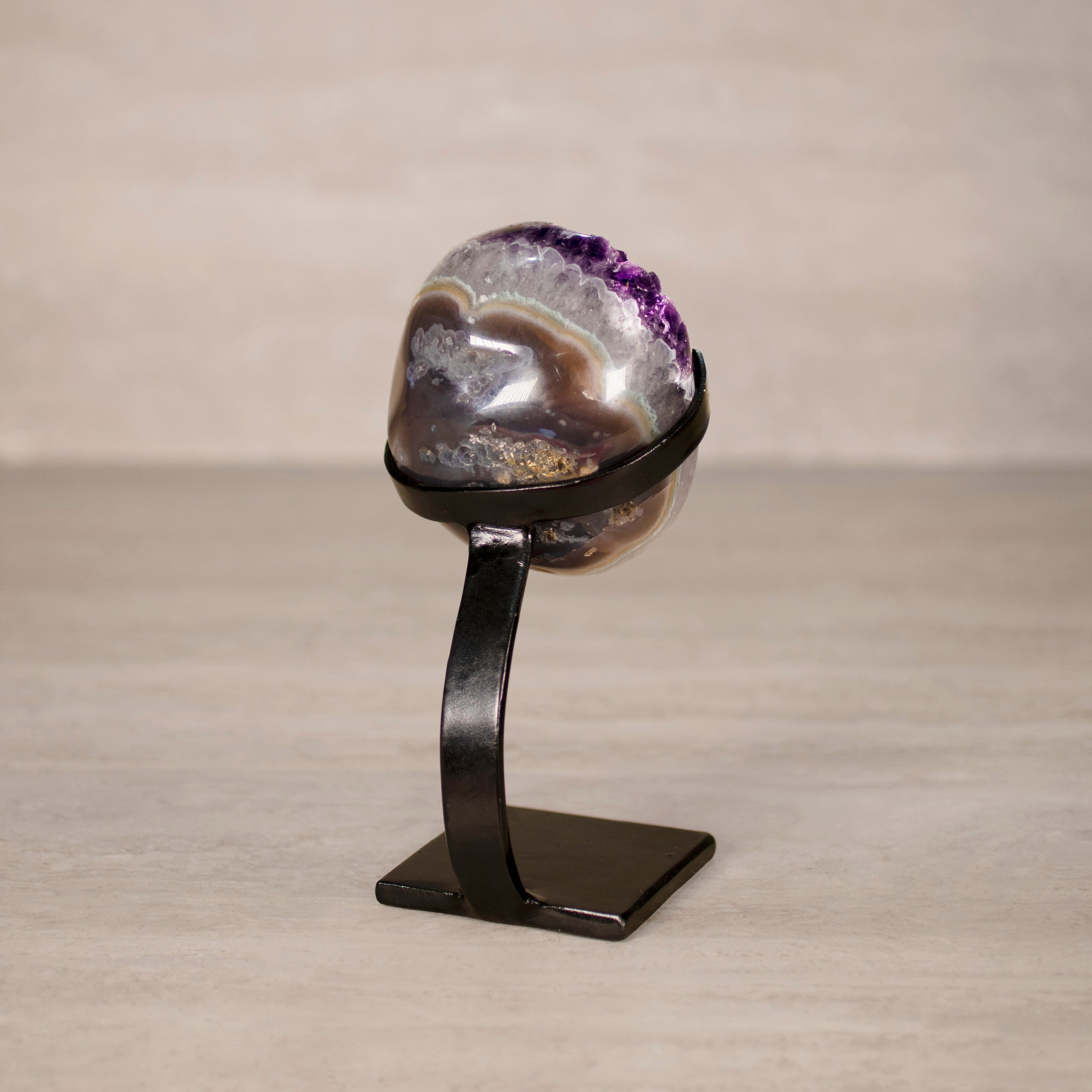 Kalifano Amethyst Amethyst Geode on Custom Stand from Uruguay - 8 in / 4 lbs UAG1900.011