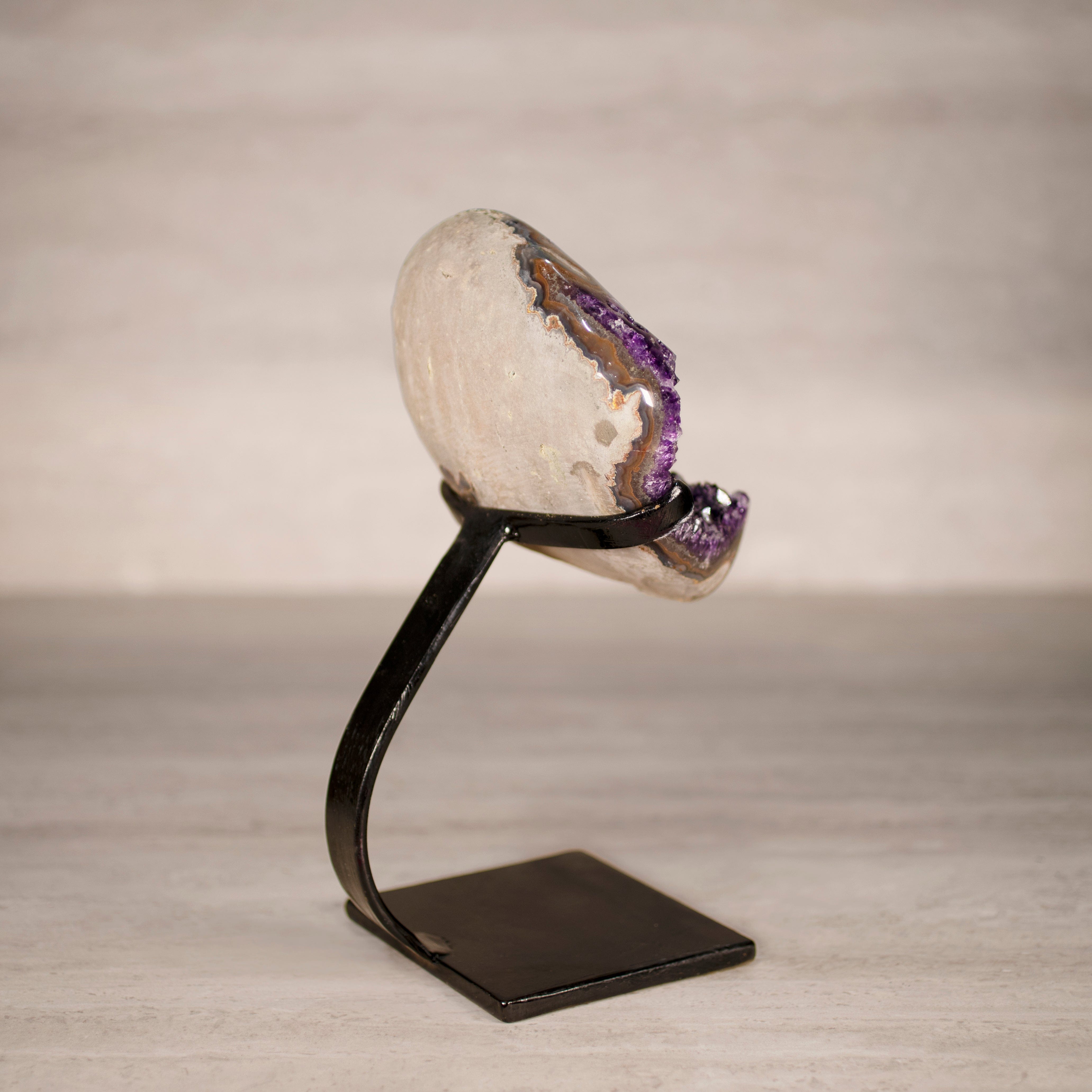 Kalifano Amethyst Amethyst Geode on Custom Stand from Uruguay - 9.5 in / 5 lbs UAG2400.048