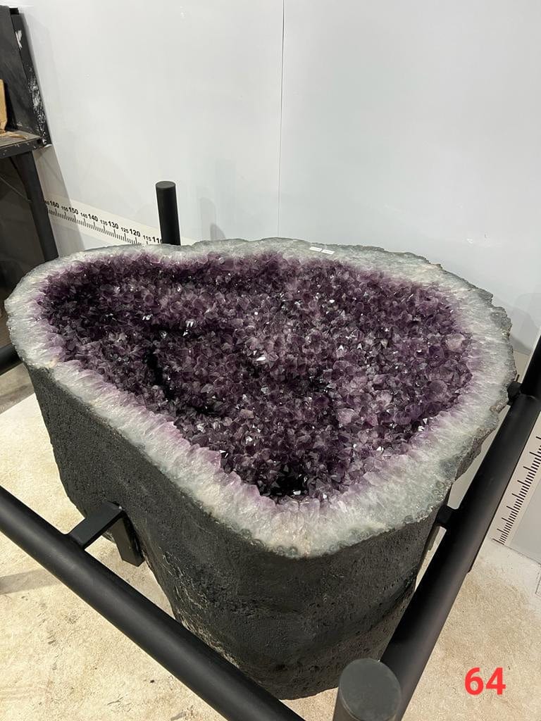 Kalifano Amethyst Amethyst Geode Table from Brazil with Custom Stand- 34" / 611 lbs BAG60000.003