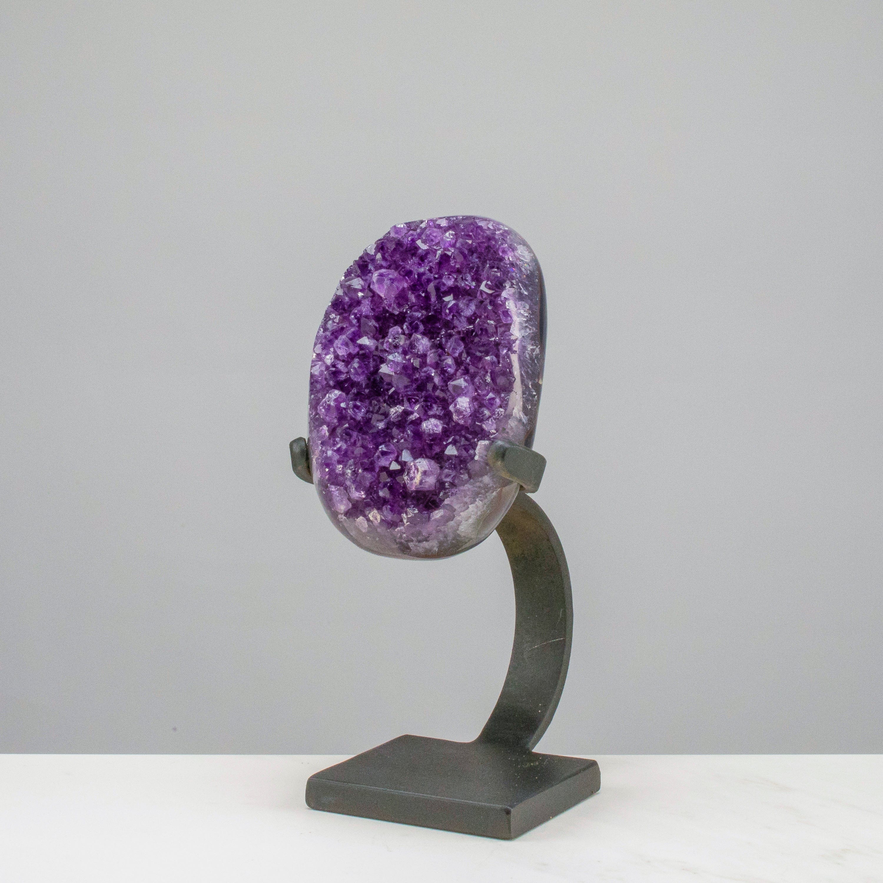 Kalifano Amethyst Large Uruguayan Amethyst Geode on Custom Stand - 10" / 5.5 lbs - A Grade UAG1200-B