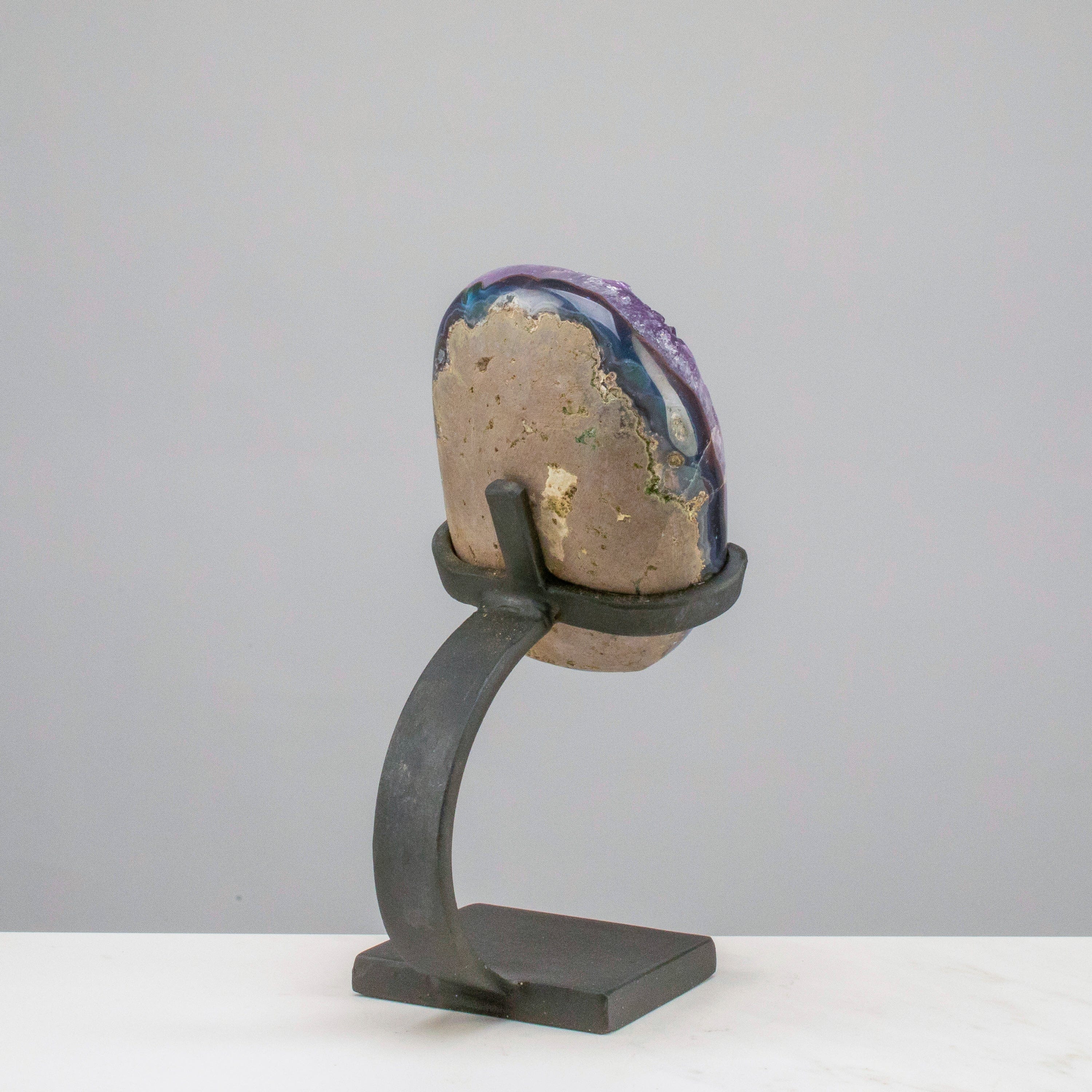 Kalifano Amethyst Large Uruguayan Amethyst Geode on Custom Stand - 10" / 5.5 lbs - A Grade UAG1200-B