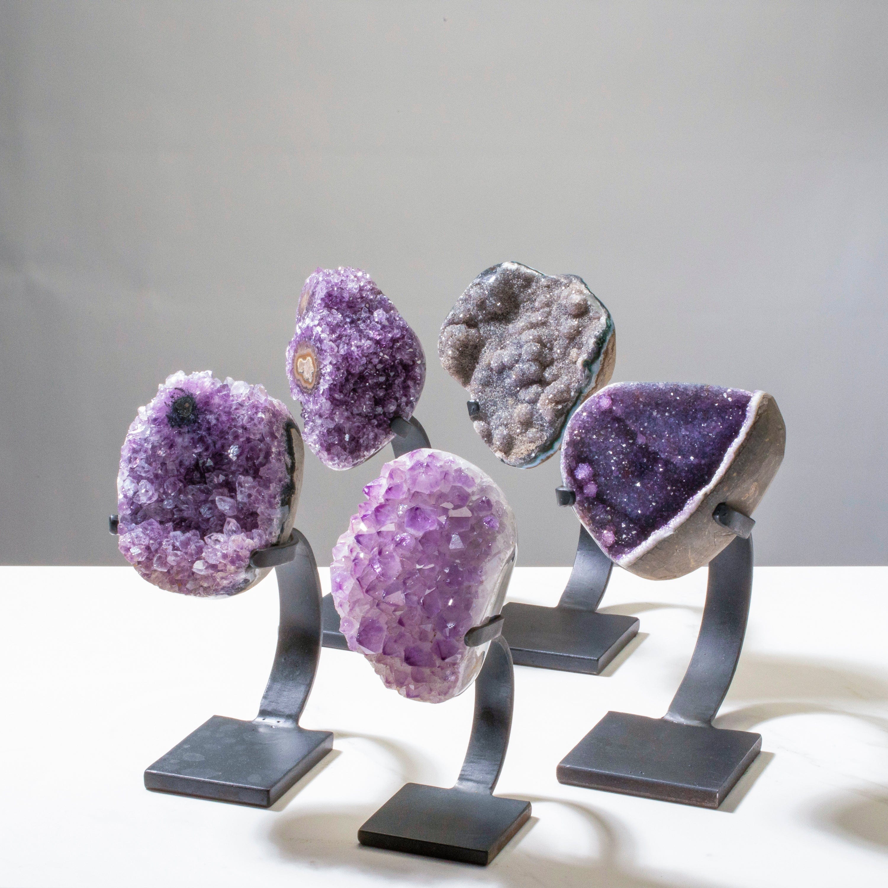 Kalifano Amethyst Large Uruguayan Amethyst Geode on Custom Stand - 10" / 5.5 lbs - B Grade UAG900-C