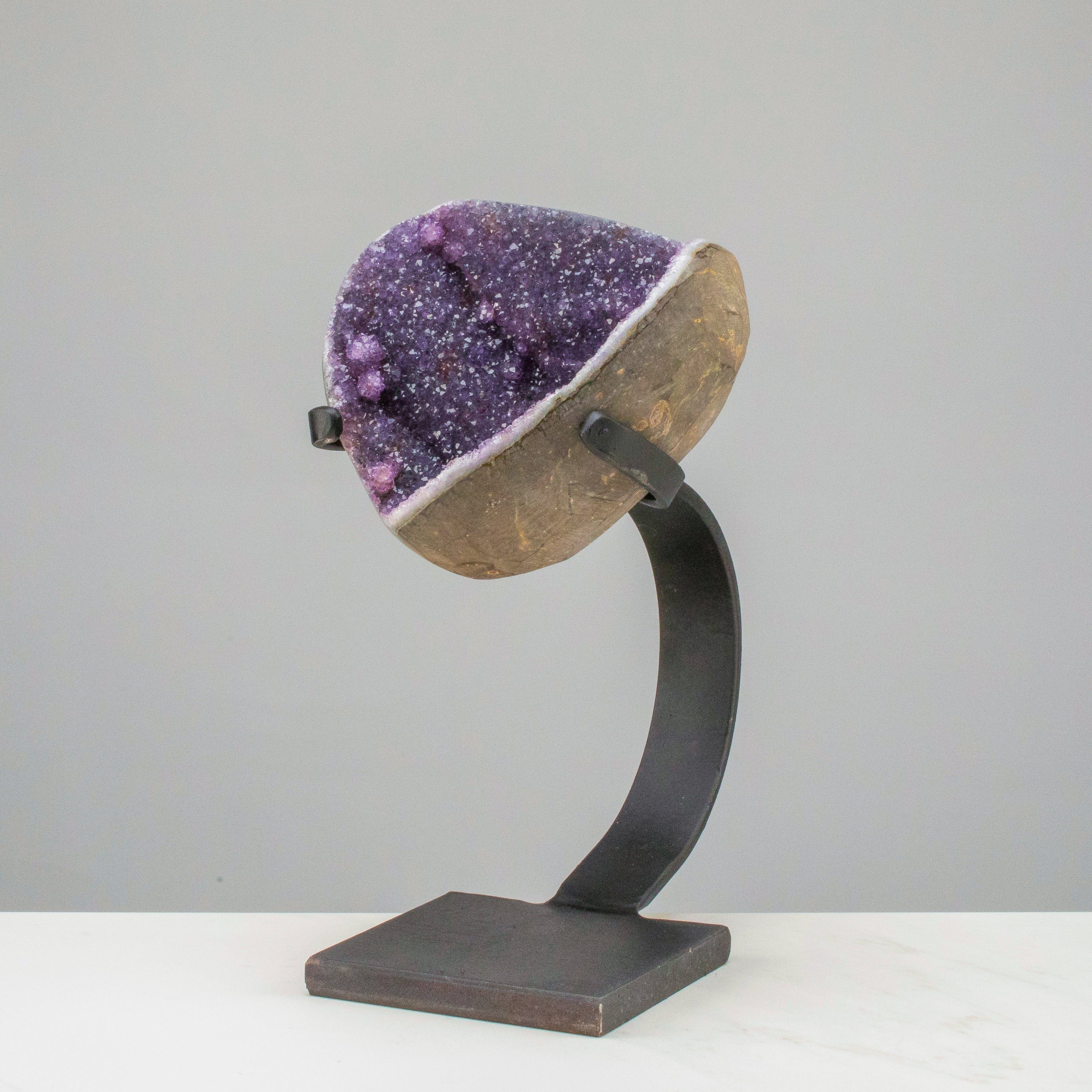Kalifano Amethyst Large Uruguayan Amethyst Geode on Custom Stand - 10" / 5.5 lbs - B Grade UAG900-C