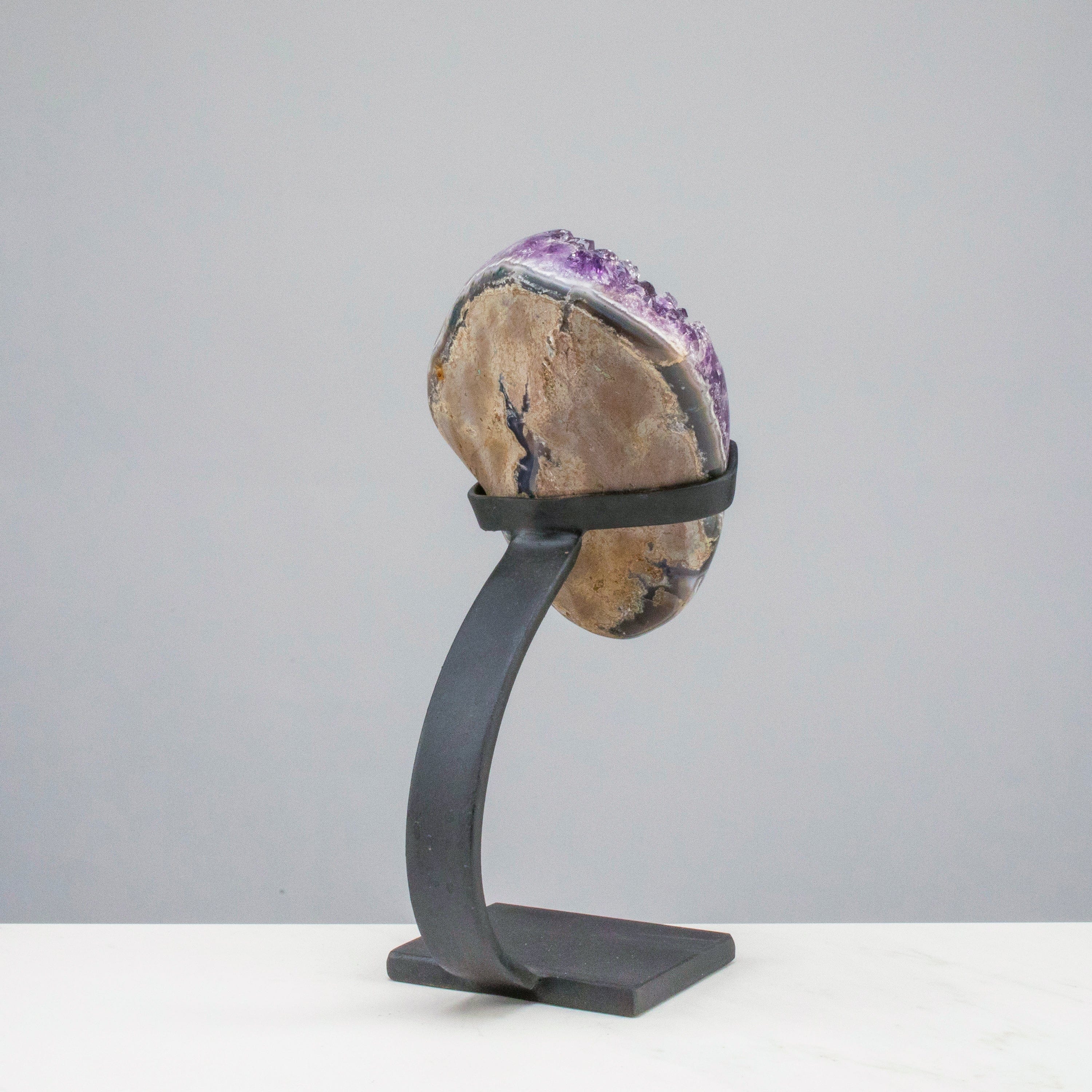 Kalifano Amethyst Medium Uruguayan Amethyst Geode on Custom Stand - 9"/ 4 lbs - AAA Grade UAG1200-A