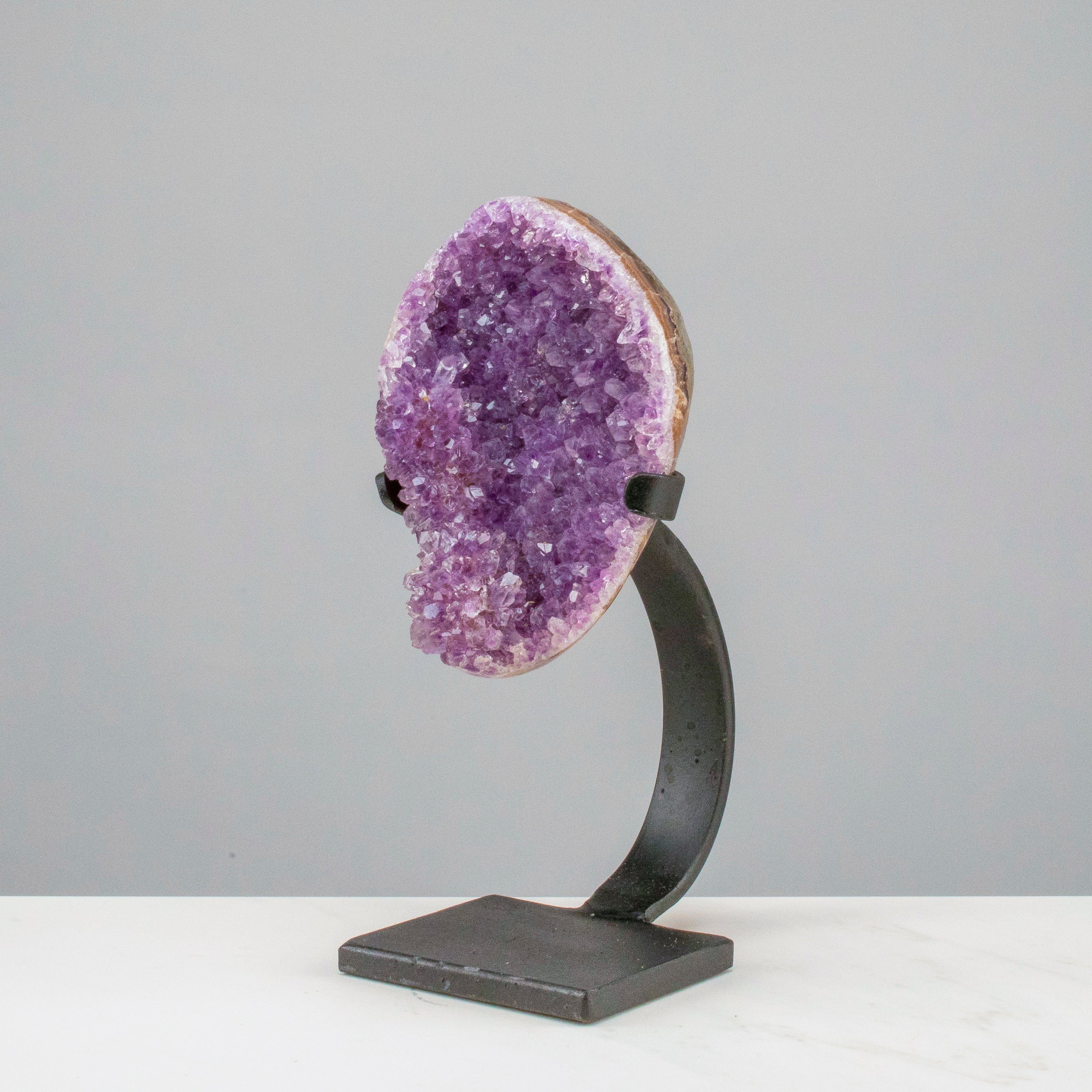 Kalifano Amethyst Medium Uruguayan Amethyst Geode on Custom Stand - 9"/ 4 lbs - B Grade UAG600-C