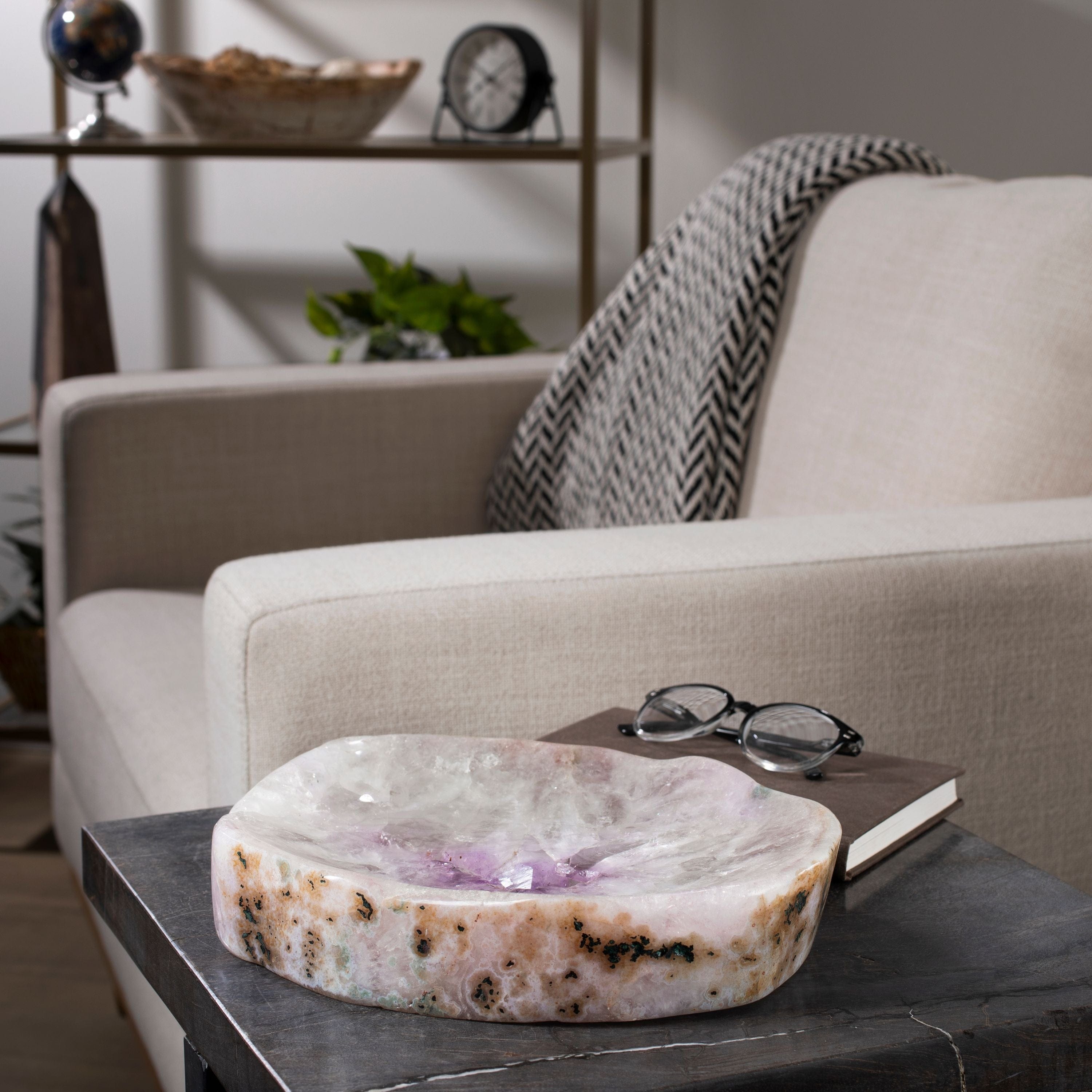 Kalifano Amethyst Natural Amethyst Crystal Bowl from Brazil - 11" BOWL3000.002
