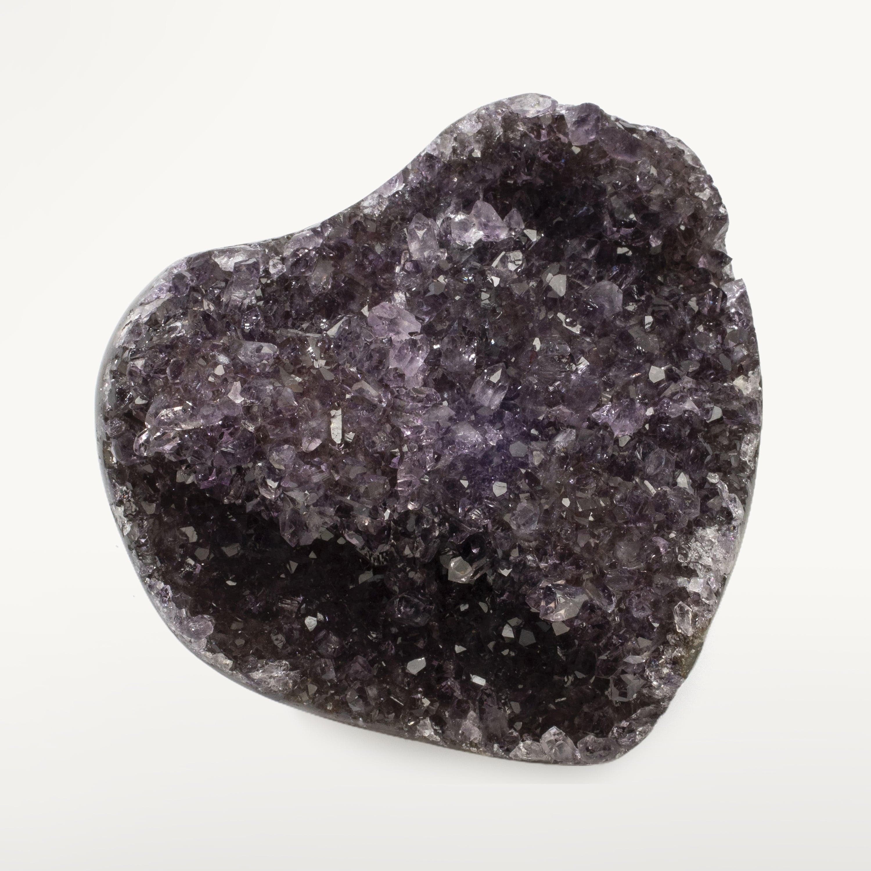 Kalifano Amethyst Natural Amethyst Geode Heart Carving from Uruguay - 200 grams UAGH200