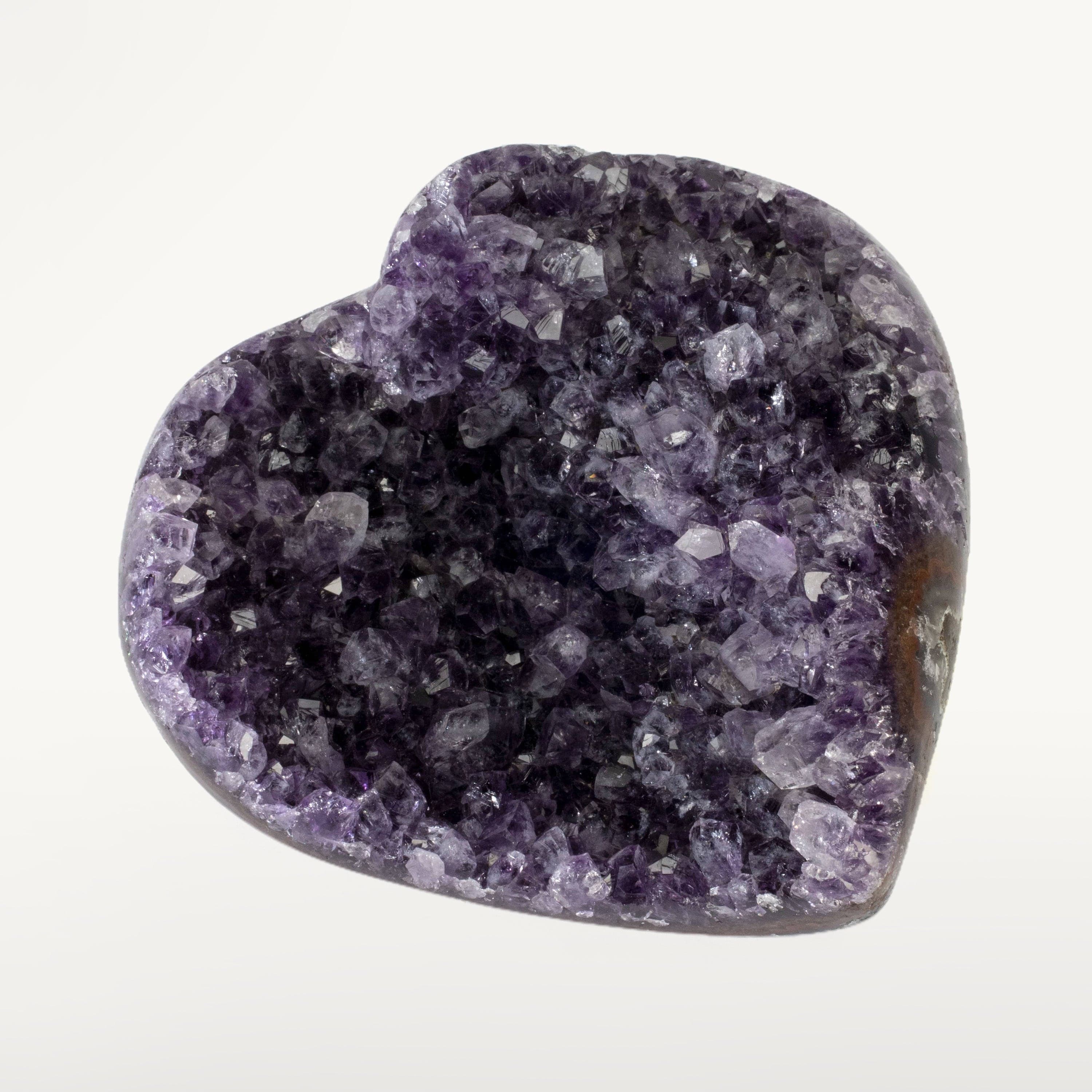 Kalifano Amethyst Natural Amethyst Geode Heart Carving from Uruguay - 350 grams UAGH400