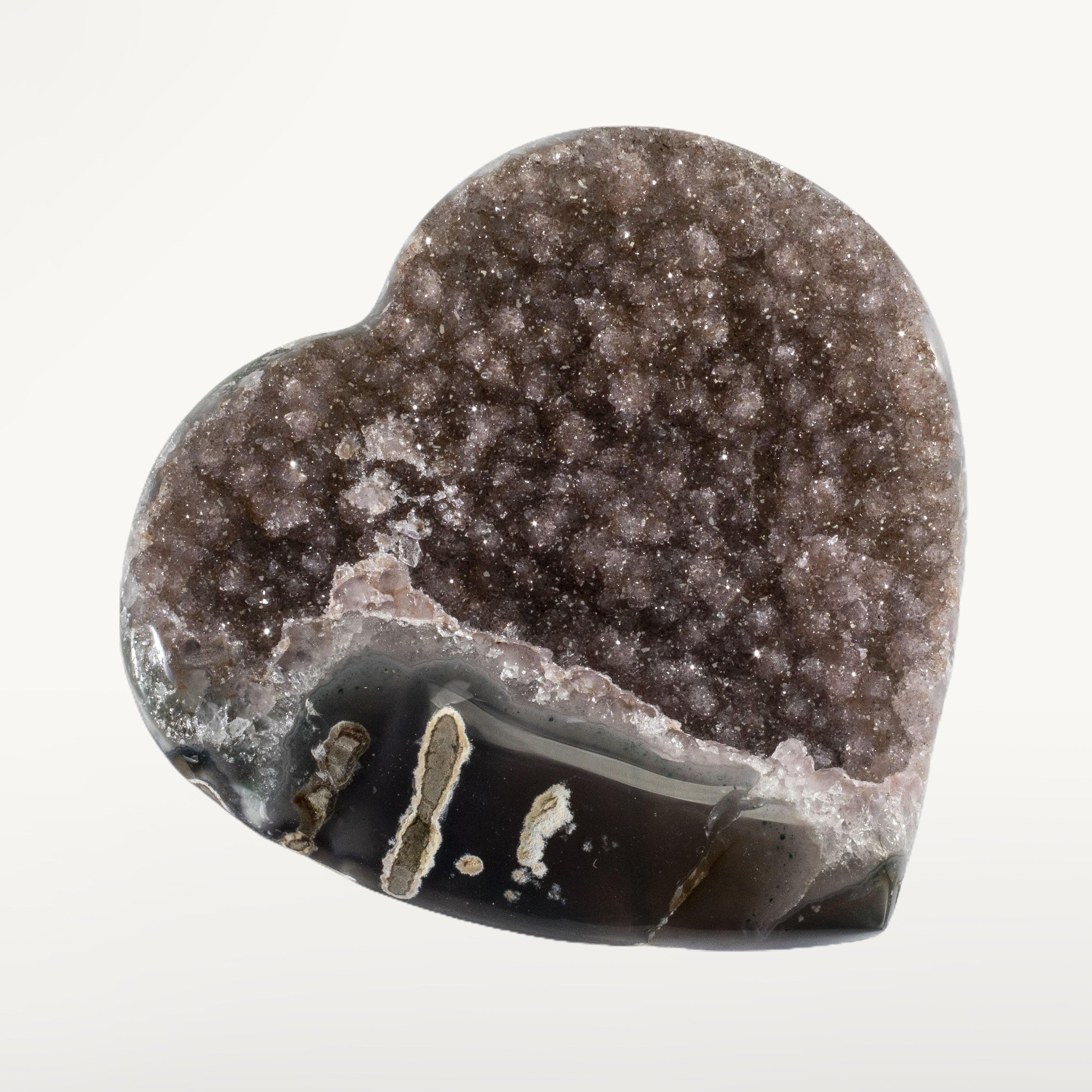 Kalifano Amethyst Natural Amethyst Geode Heart Carving from Uruguay - 650 grams UAGH700