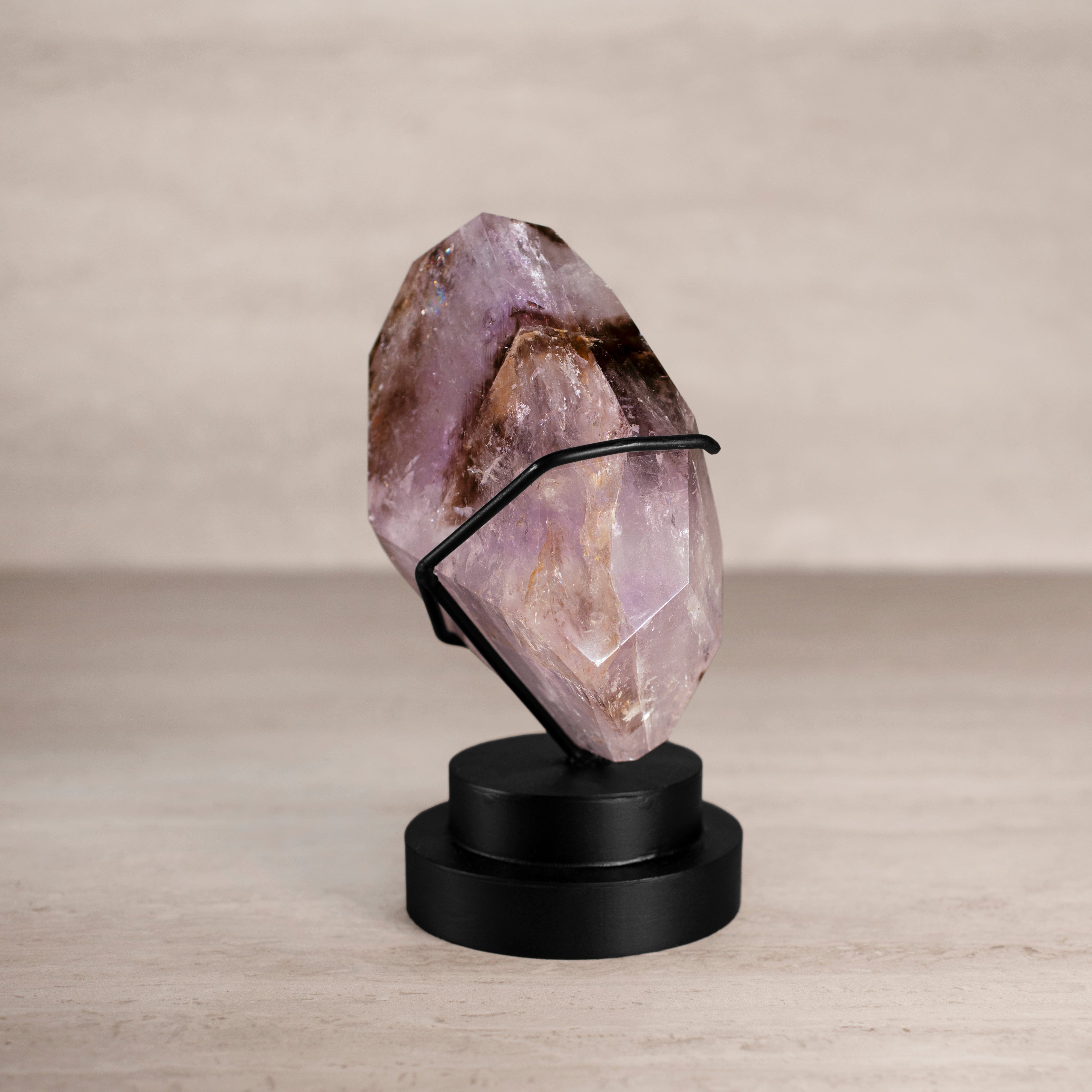KALIFANO Amethyst Natural Brazilian Polished Enhyrdro Amethyst on Custom Base - 8" / 4 lbs AM14000.001