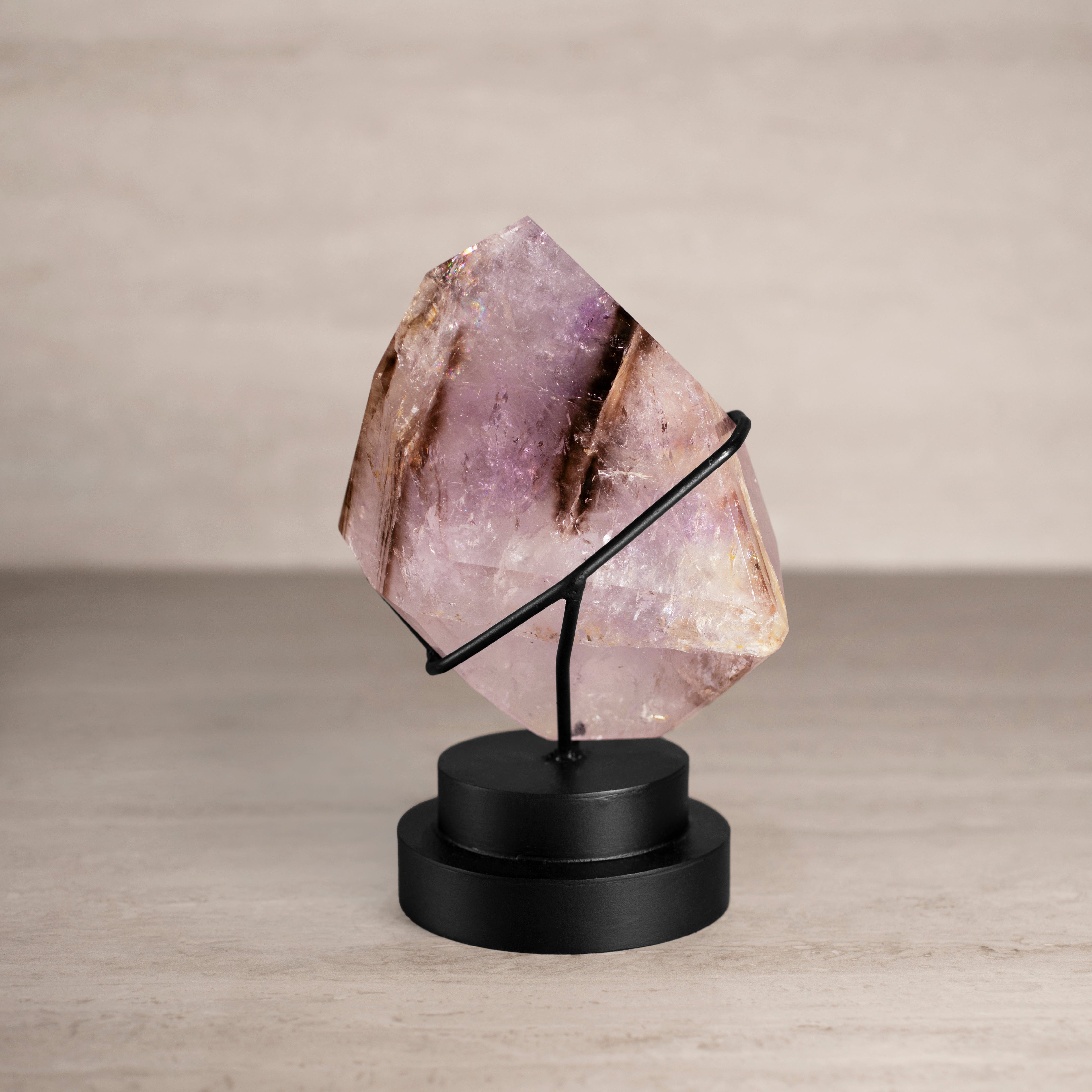 KALIFANO Amethyst Natural Brazilian Polished Enhyrdro Amethyst on Custom Base - 8" / 4 lbs AM14000.001