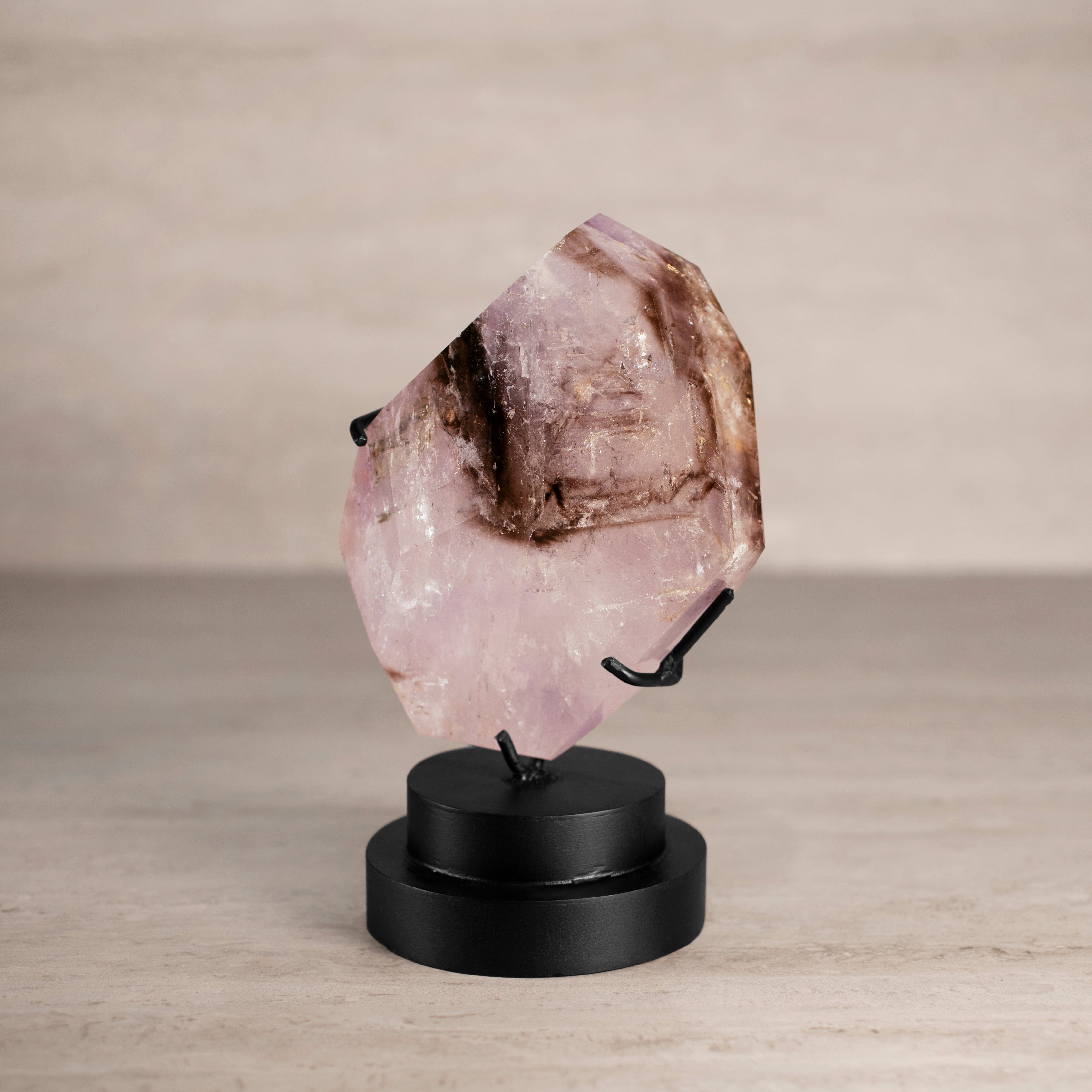 KALIFANO Amethyst Natural Brazilian Polished Enhyrdro Amethyst on Custom Base - 8" / 4 lbs AM14000.001