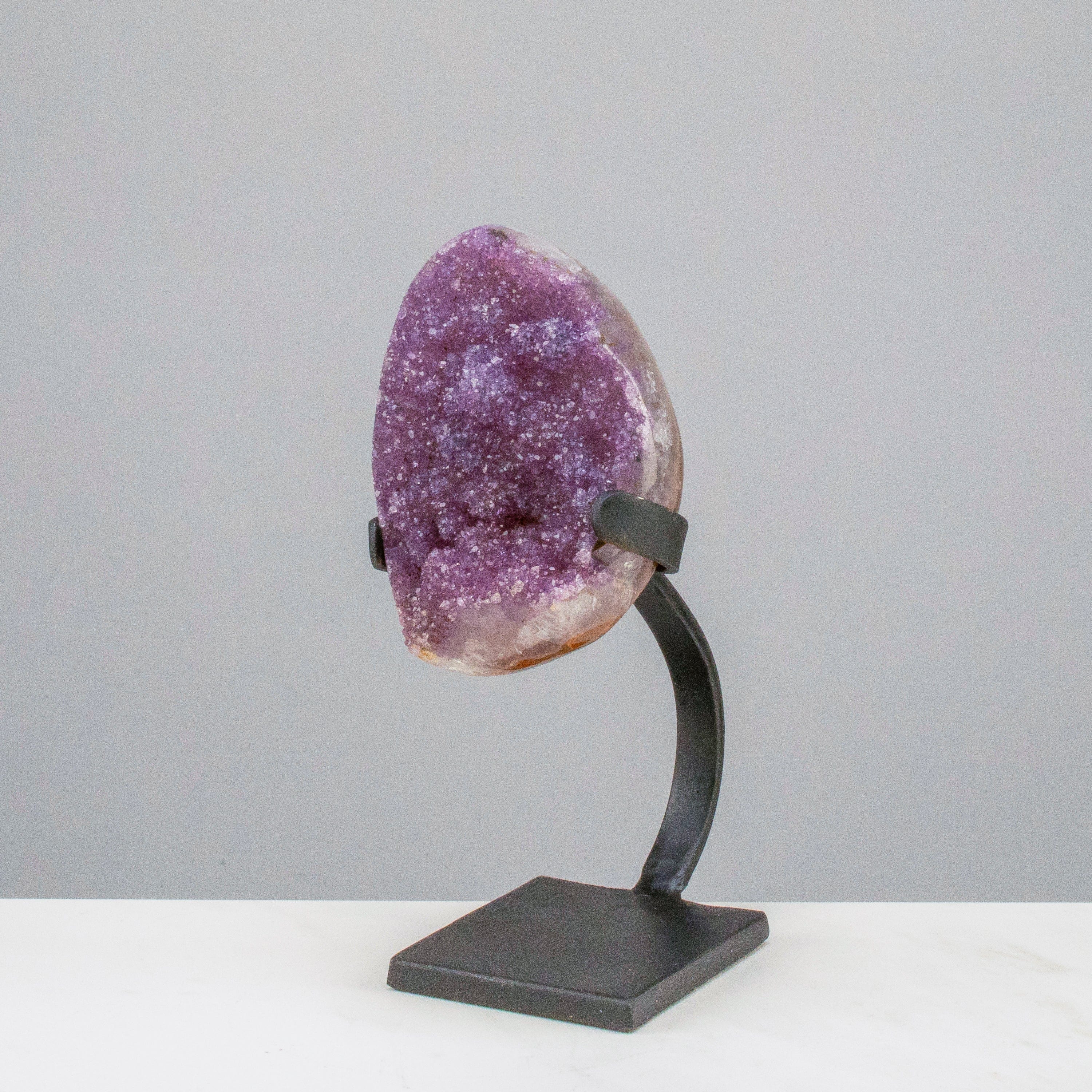 Kalifano Amethyst Small Uruguayan Amethyst Geode on Custom Stand - 8"/ 2.5 lbs - B Grade UAG500-C