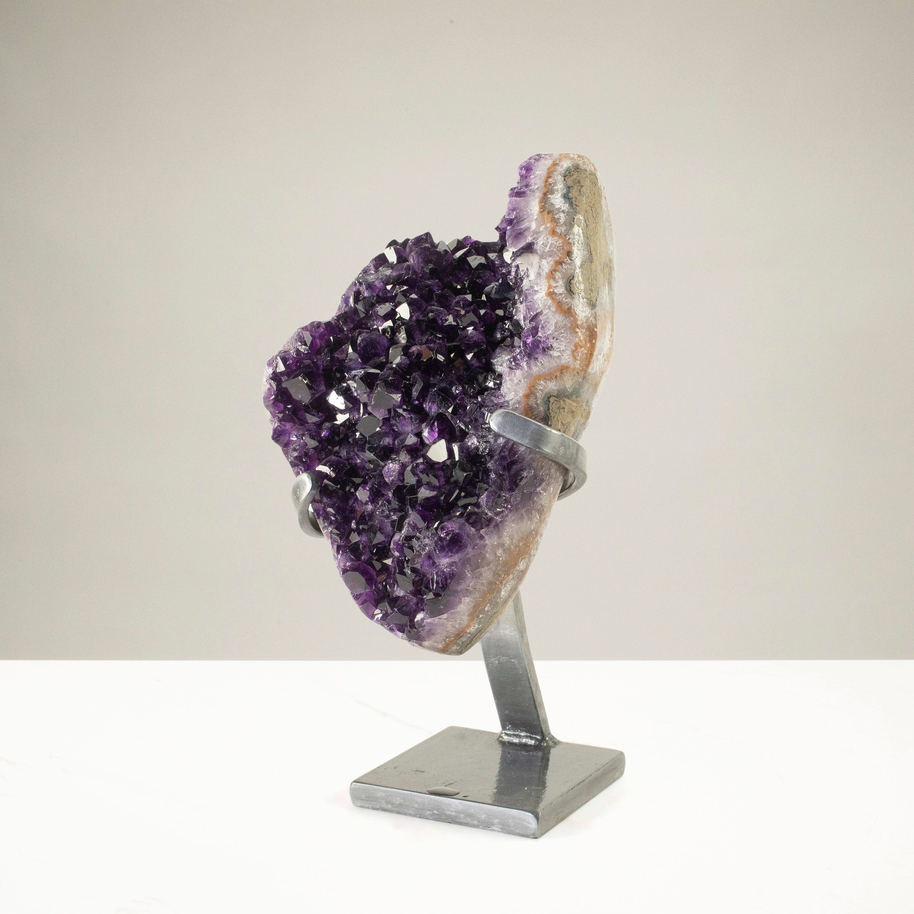 Kalifano Amethyst Uruguayan Amethyst Geode on Custom Stand - 10.4 lbs / 12 in. UAG4700.003
