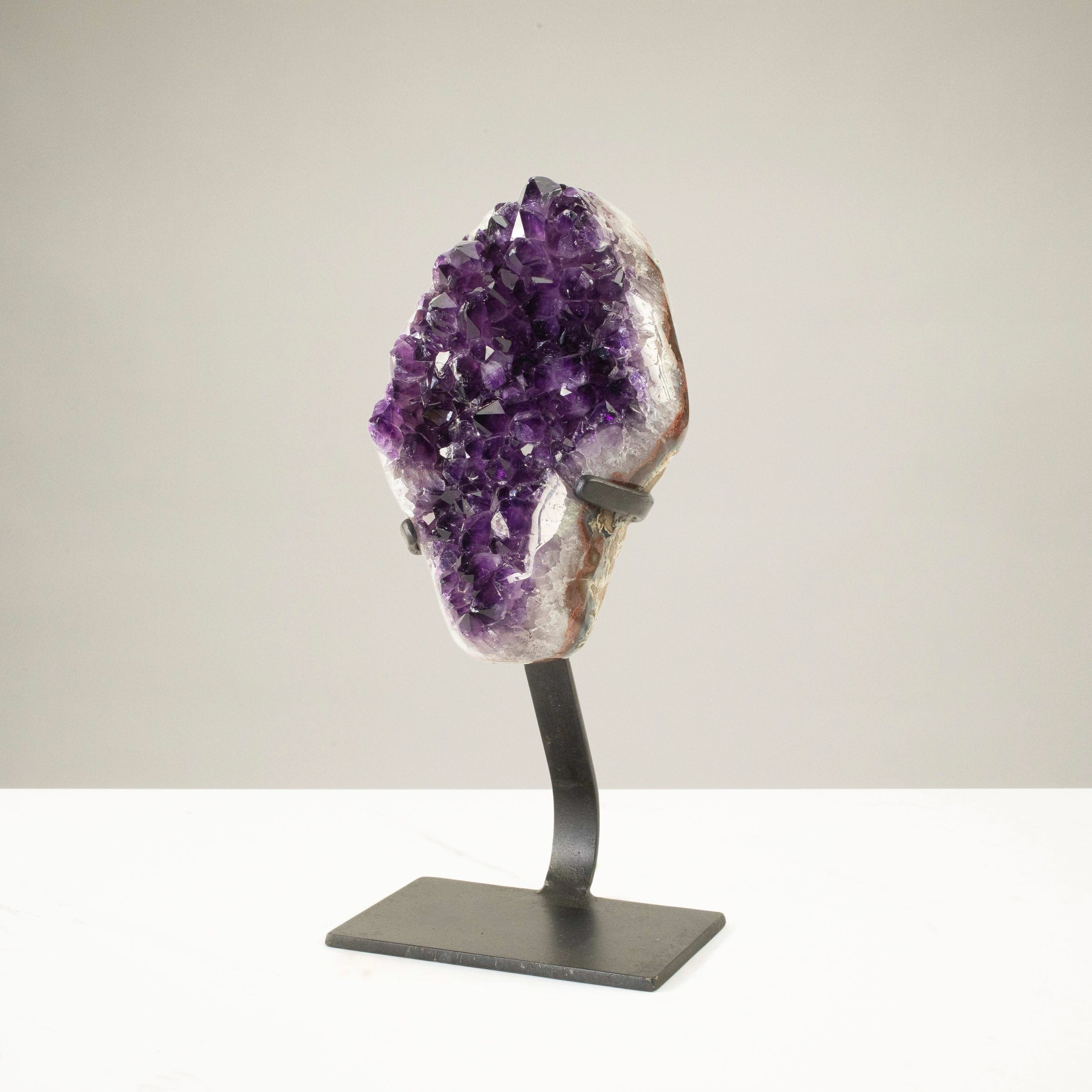 Kalifano Amethyst Uruguayan Amethyst Geode on Custom Stand - 10.6 lbs / 14 in. UAG4800.018