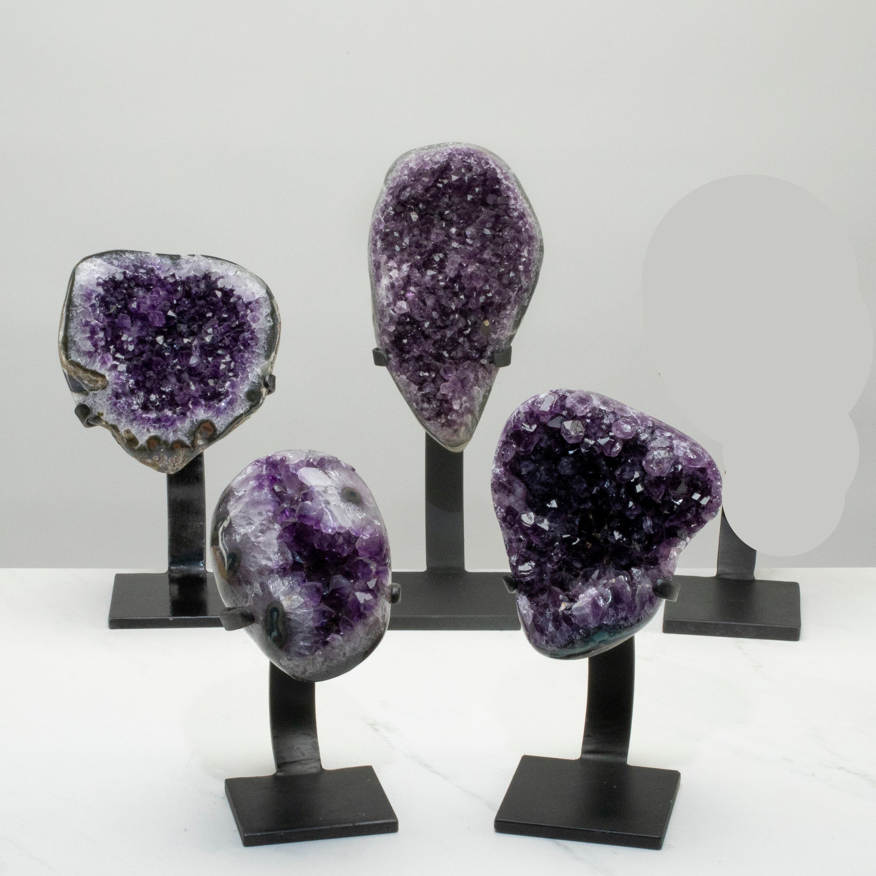 Kalifano Amethyst Uruguayan Amethyst Geode on Custom Stand - 11"/ 8 lbs - (Better Quality) UAG2200-B