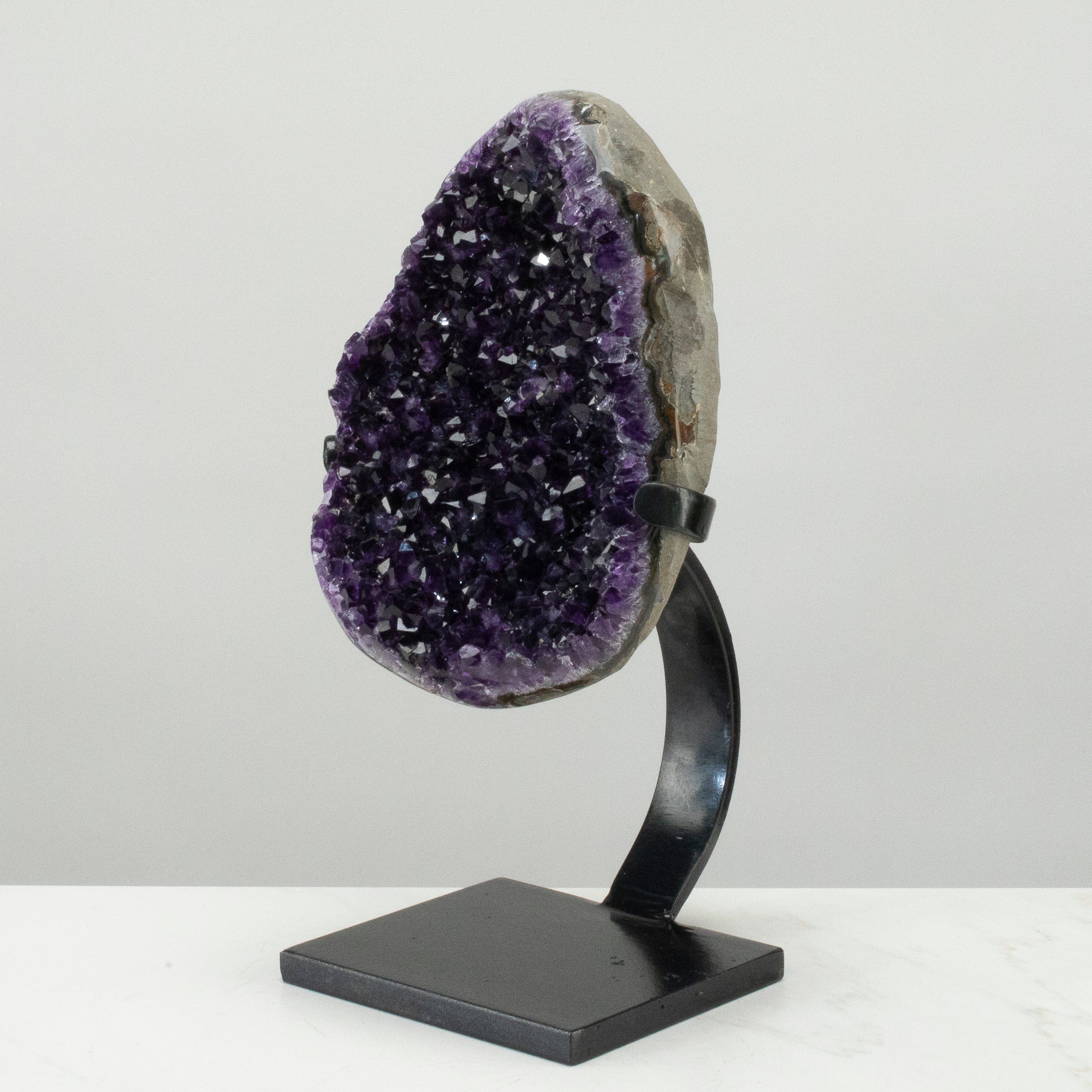 Kalifano Amethyst Uruguayan Amethyst Geode on Custom Stand - 13" / 13 lbs UAG6400.003