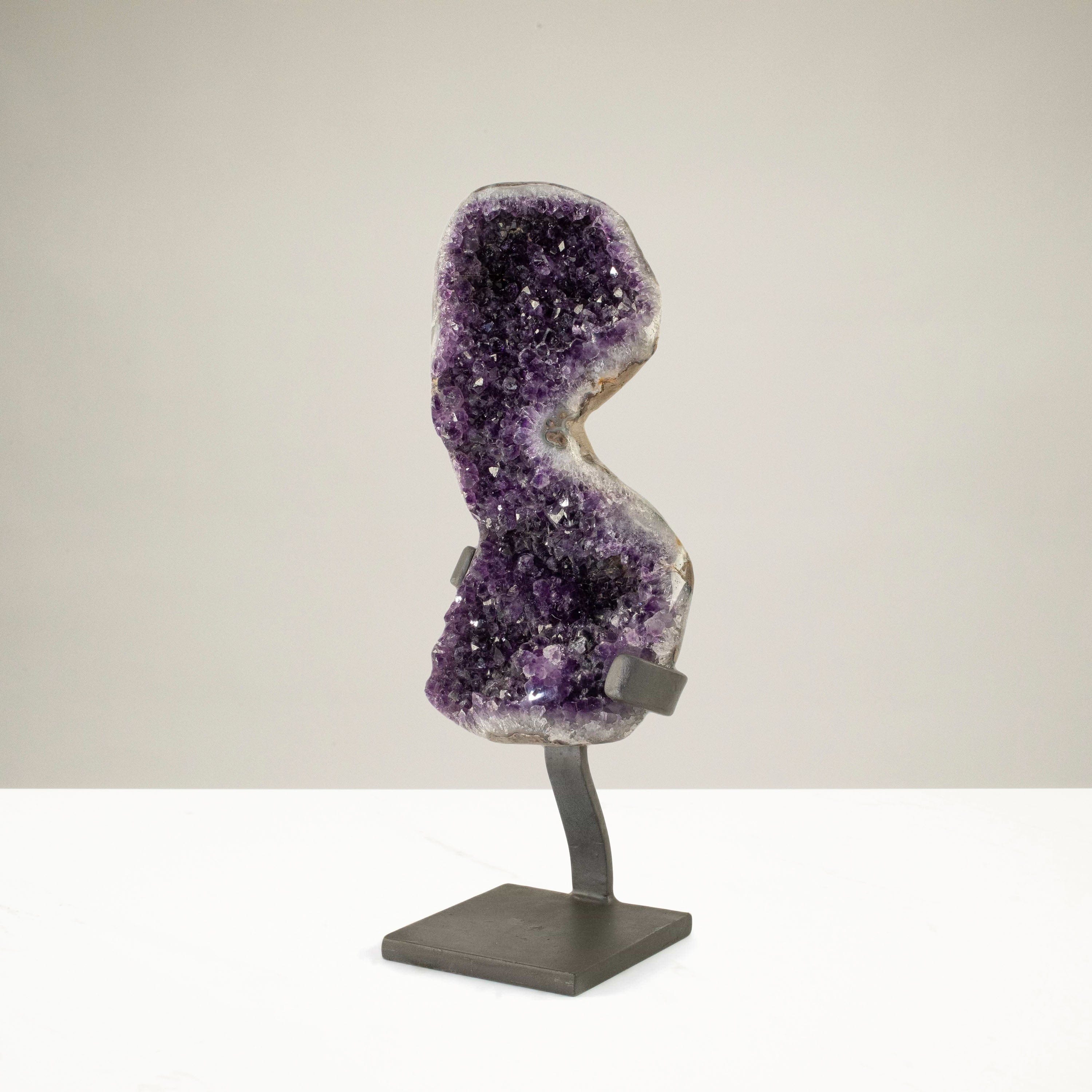 Kalifano Amethyst Uruguayan Amethyst Geode on Custom Stand - 13.9 lbs / 17 in. UAG6300.001