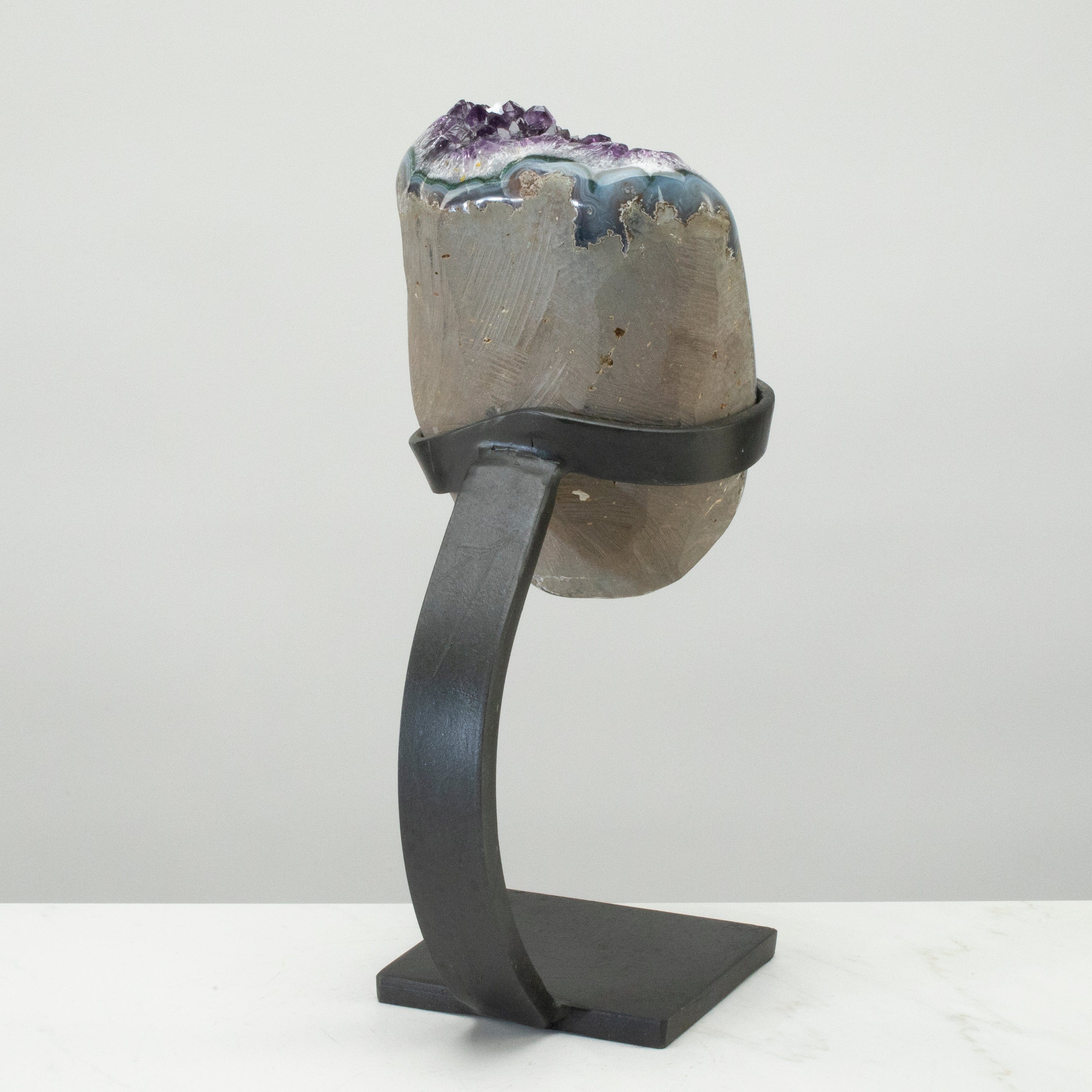 Kalifano Amethyst Uruguayan Amethyst Geode on Custom Stand - 14" / 15 lbs UAG6000.009