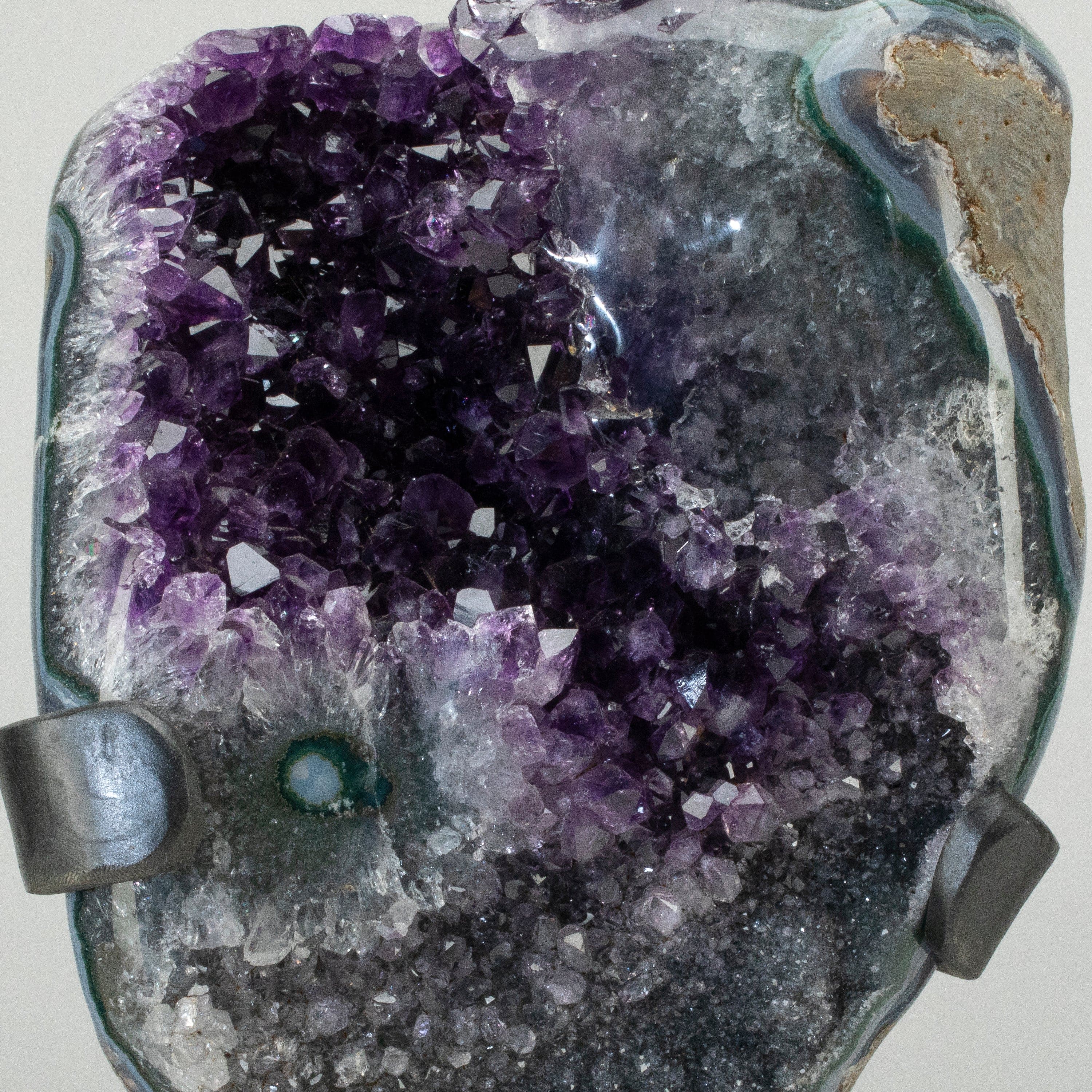 Kalifano Amethyst Uruguayan Amethyst Geode on Custom Stand - 14" / 15 lbs UAG6000.009