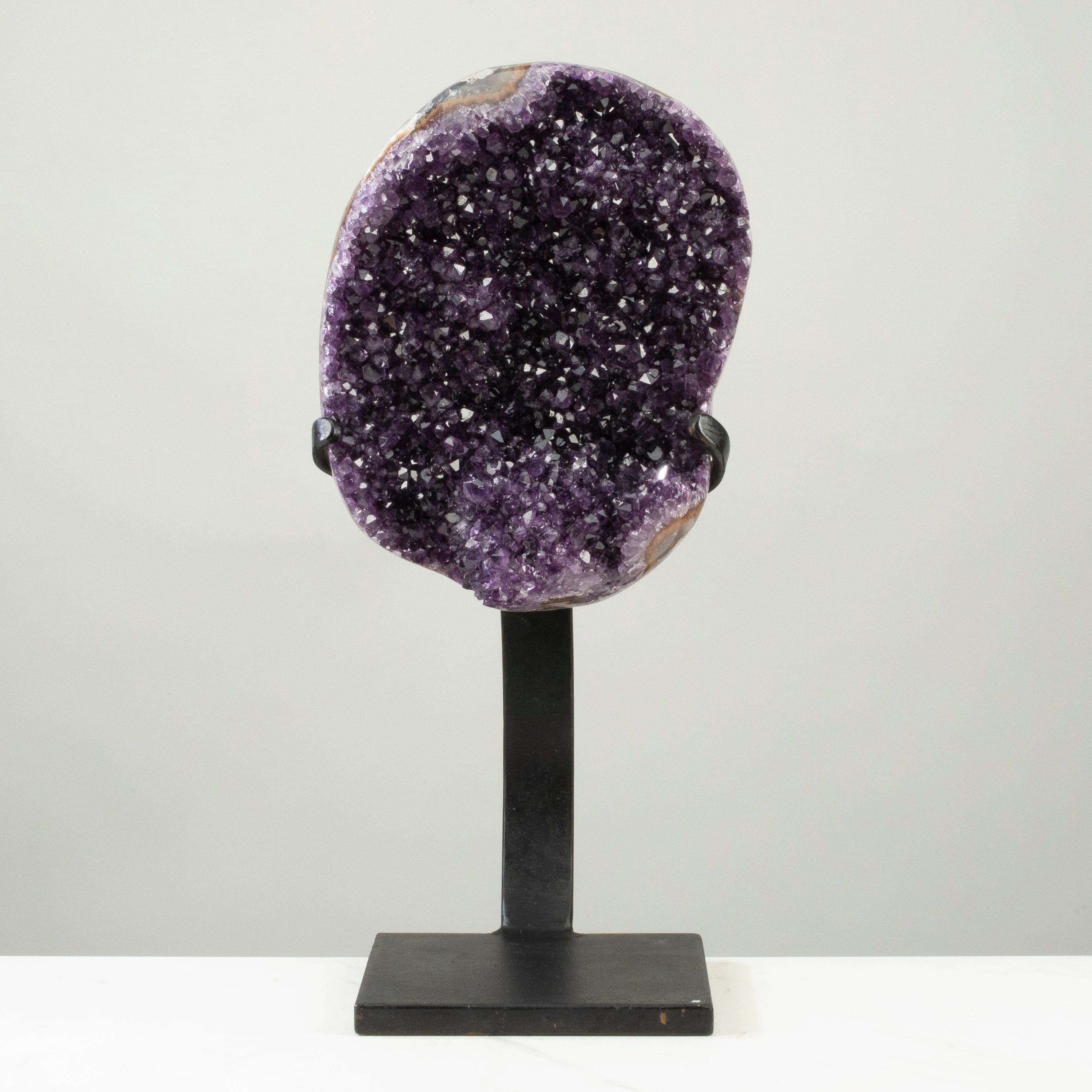 Kalifano Amethyst Uruguayan Amethyst Geode on Custom Stand - 16" / 13 lbs UAG6400.009