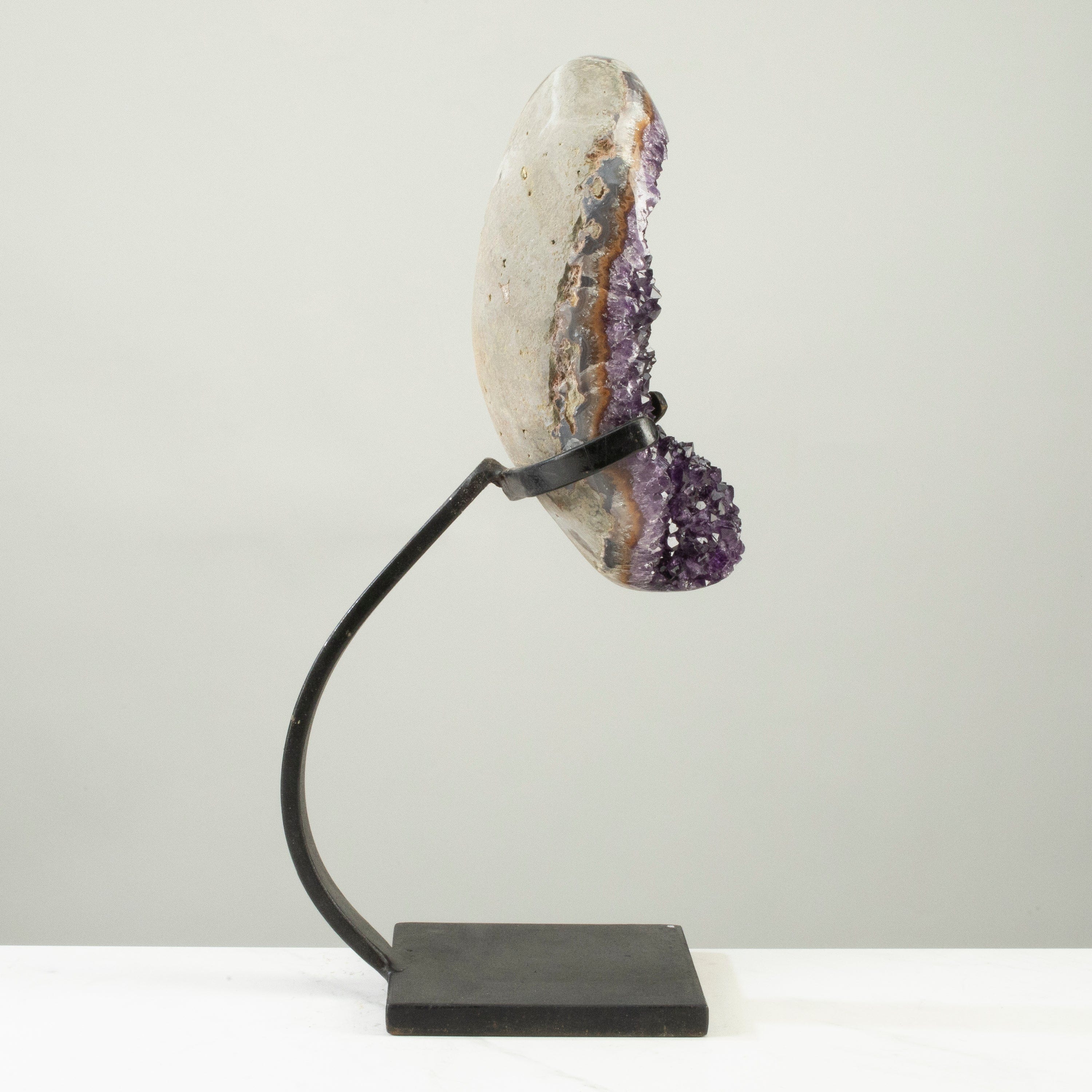 Kalifano Amethyst Uruguayan Amethyst Geode on Custom Stand - 16" / 13 lbs UAG6400.009
