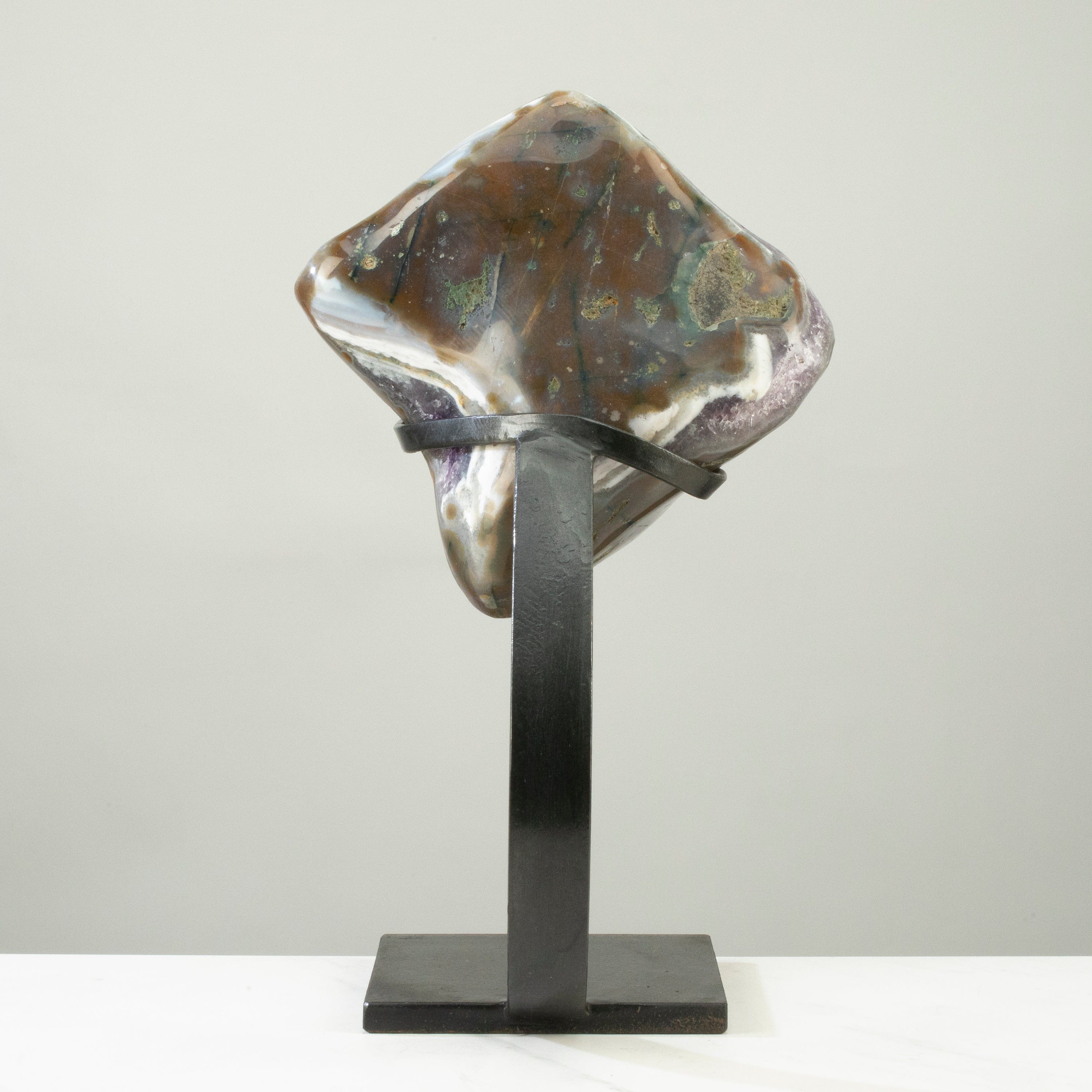 Kalifano Amethyst Uruguayan Amethyst Geode on Custom Stand - 16" / 14 lbs UAG6800.010