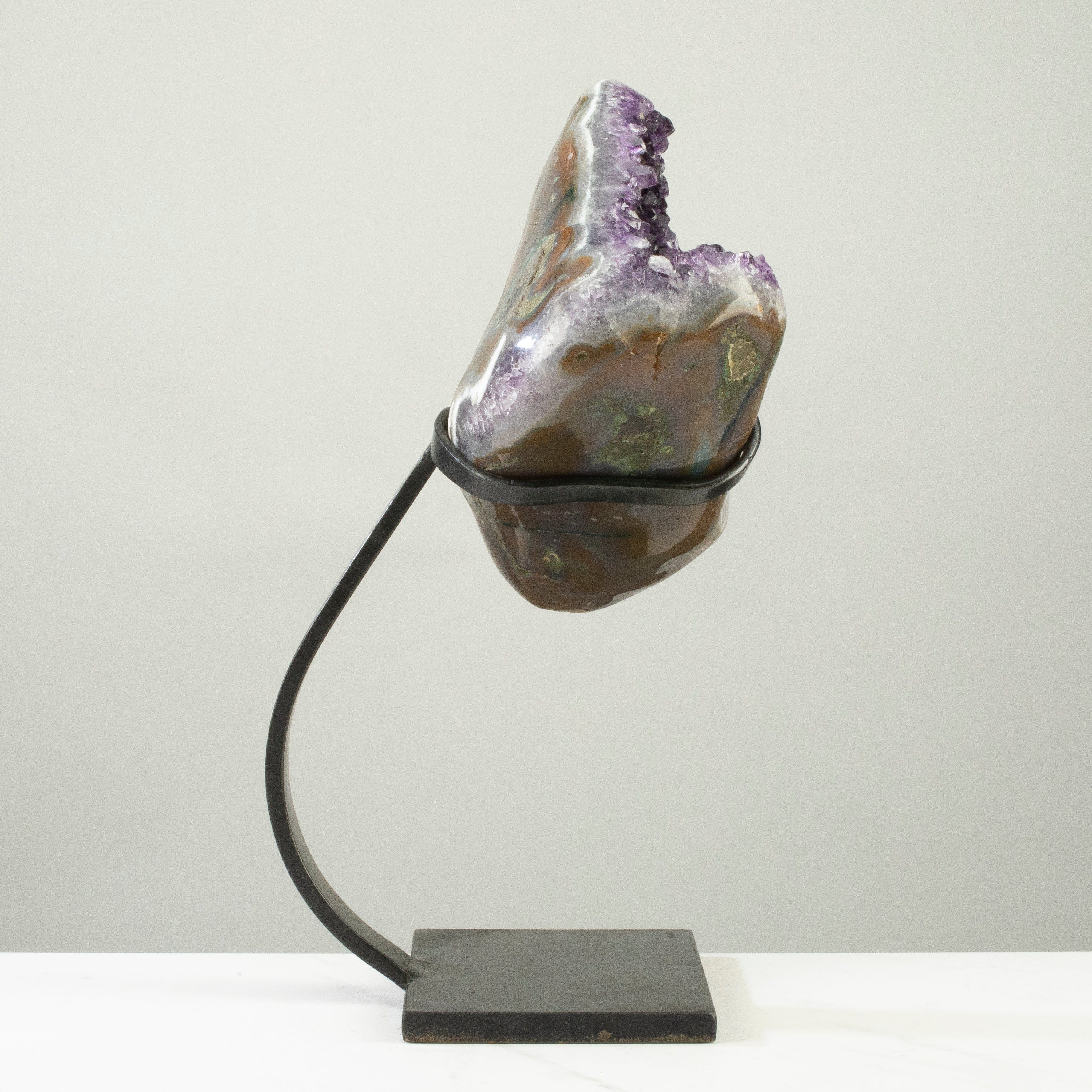Kalifano Amethyst Uruguayan Amethyst Geode on Custom Stand - 16" / 14 lbs UAG6800.010
