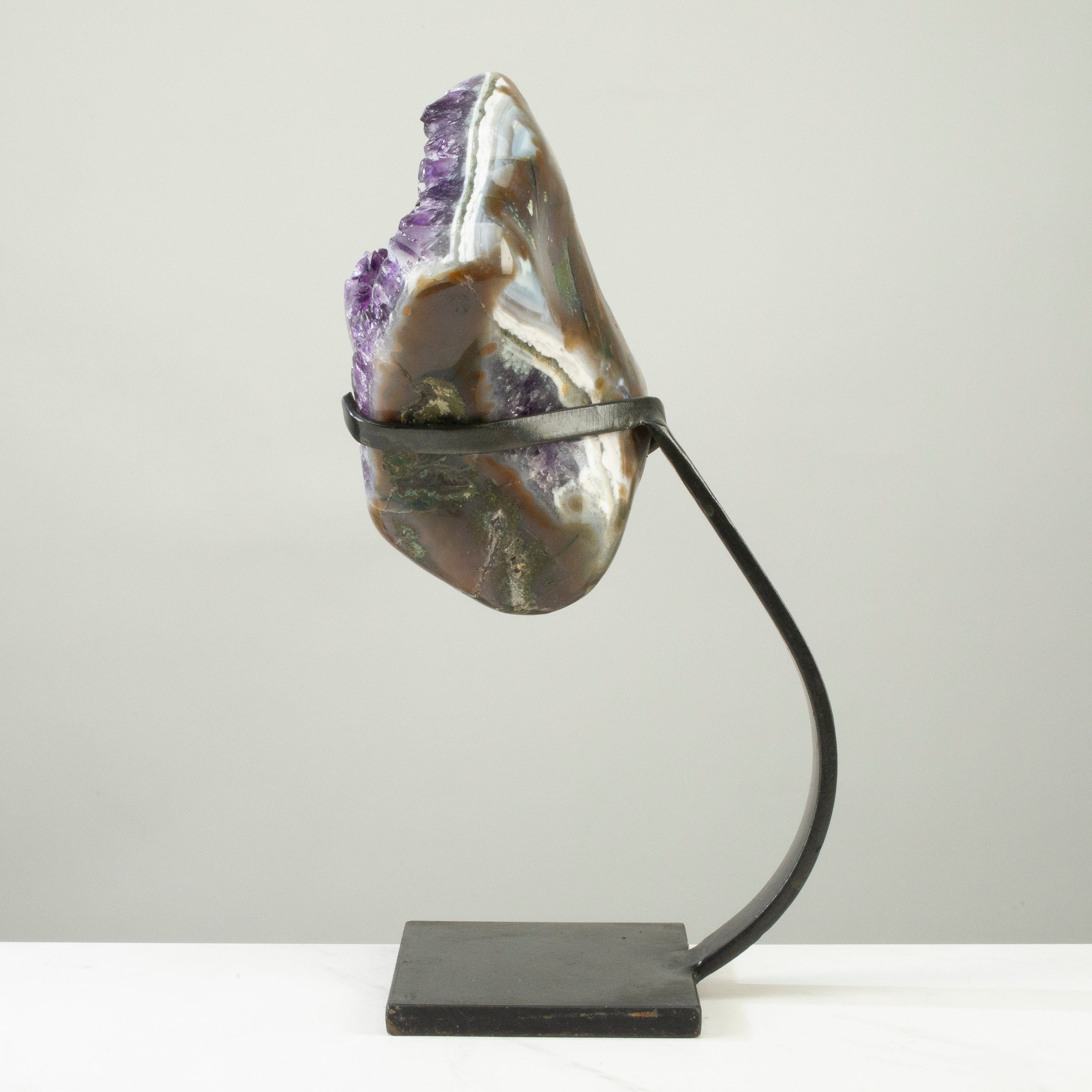 Kalifano Amethyst Uruguayan Amethyst Geode on Custom Stand - 16" / 14 lbs UAG6800.010