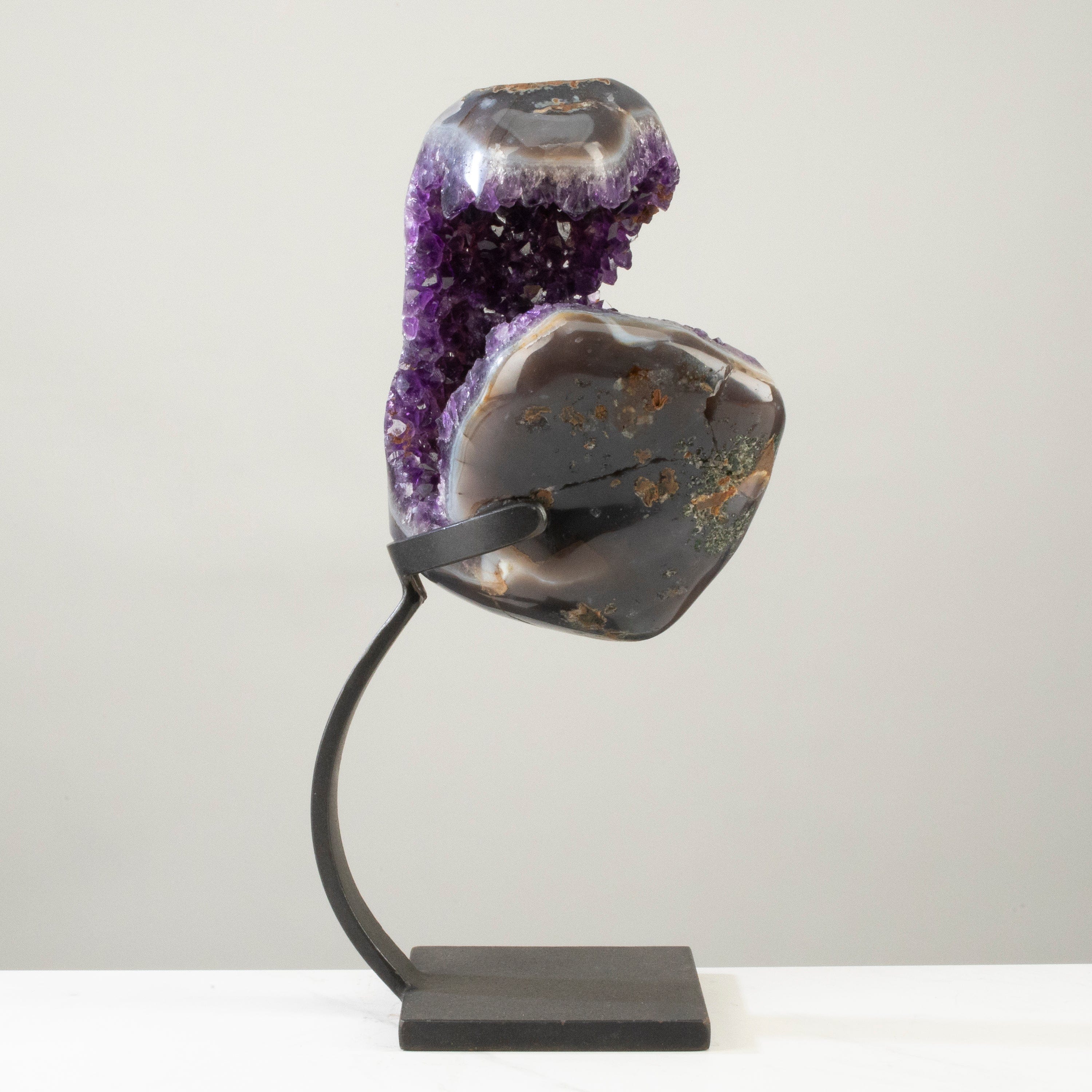 Kalifano Amethyst Uruguayan Amethyst Geode on Custom Stand - 16" / 14 lbs UAG7200.009