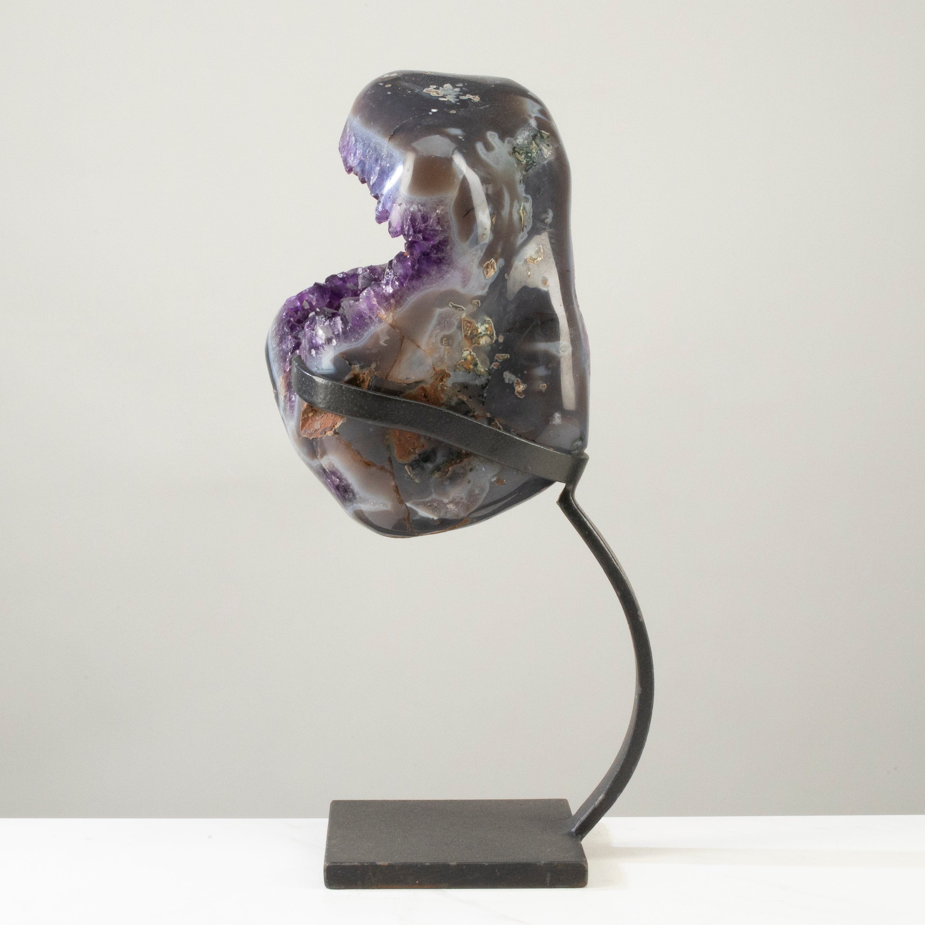 Kalifano Amethyst Uruguayan Amethyst Geode on Custom Stand - 16" / 14 lbs UAG7200.009
