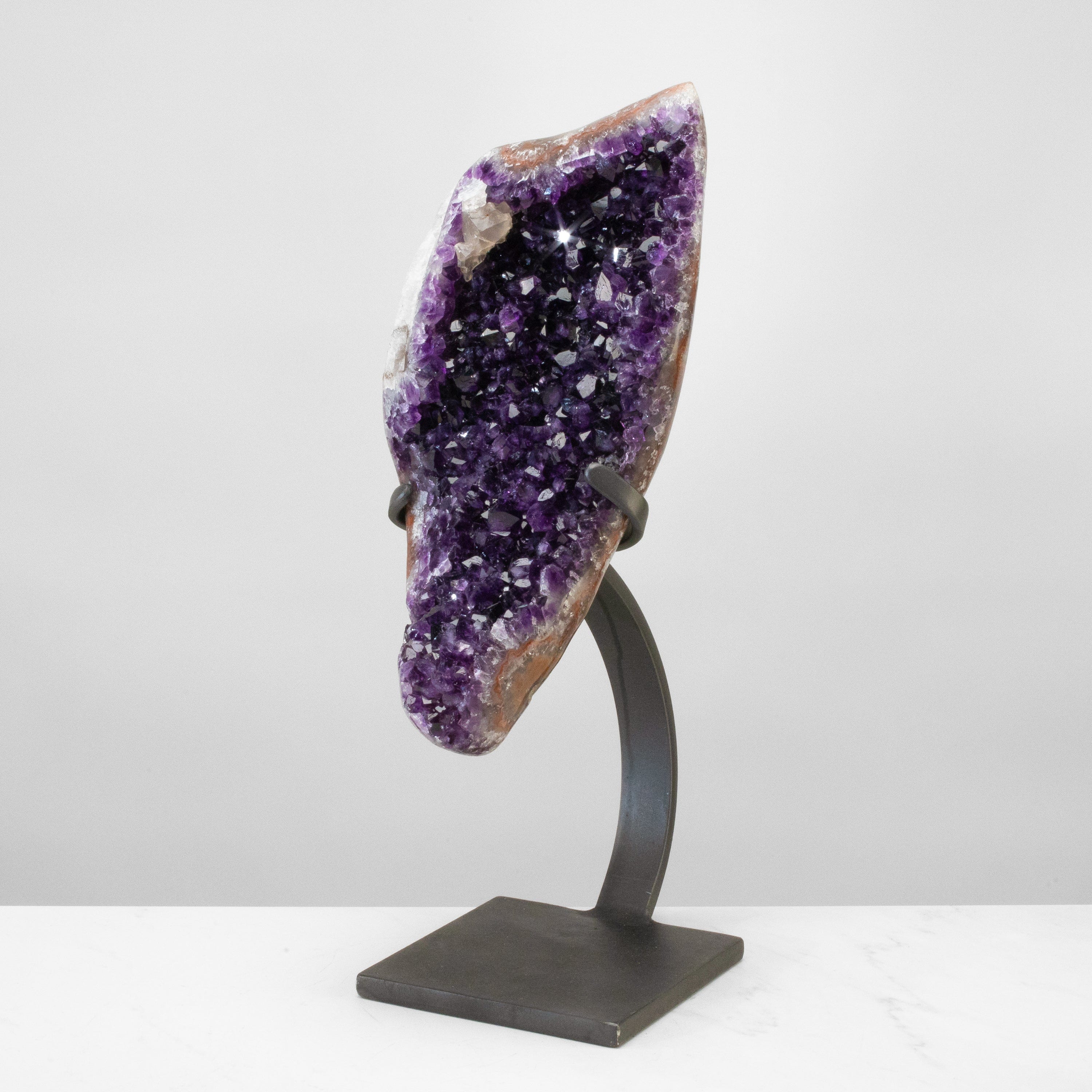 Kalifano Amethyst Uruguayan Amethyst Geode on Custom Stand - 17" / 17 lbs UAG8800.005