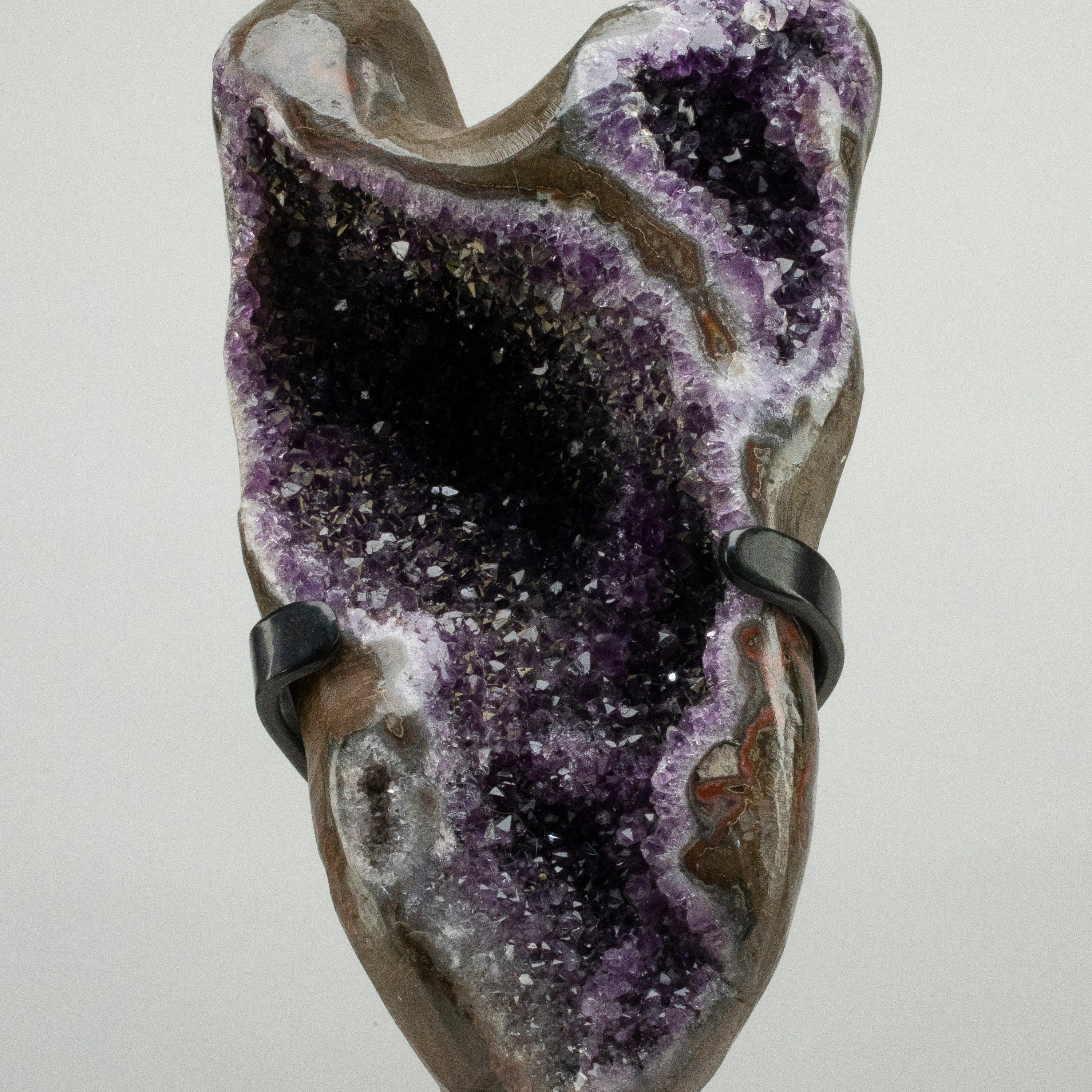 Kalifano Amethyst Uruguayan Amethyst Geode on Custom Stand - 17.5" / 24 lbs UAG6400.005
